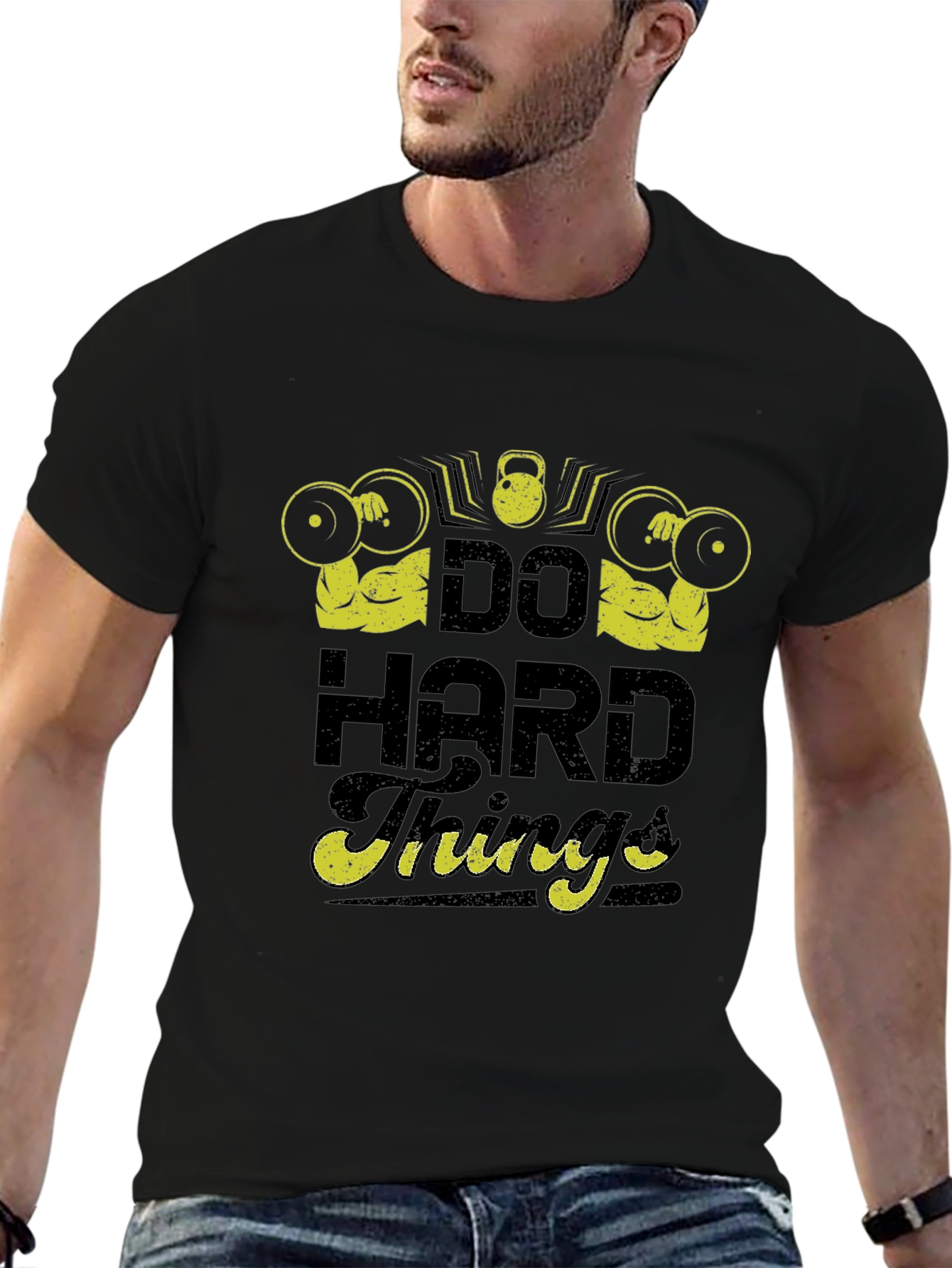 Do Hard Things Graphic Tee - Black Gym T-Shirt