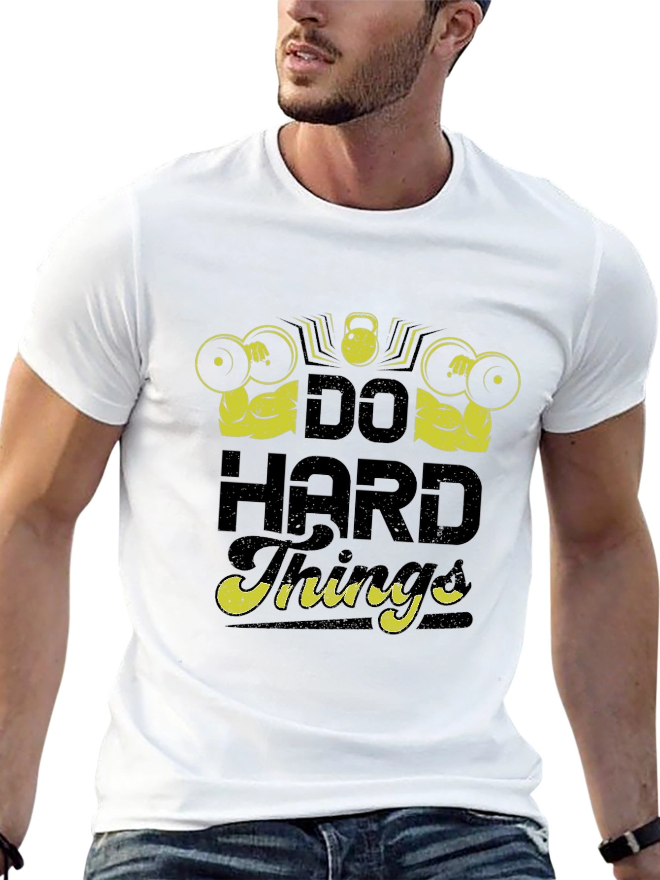 Do Hard Things Graphic Tee - Black Gym T-Shirt