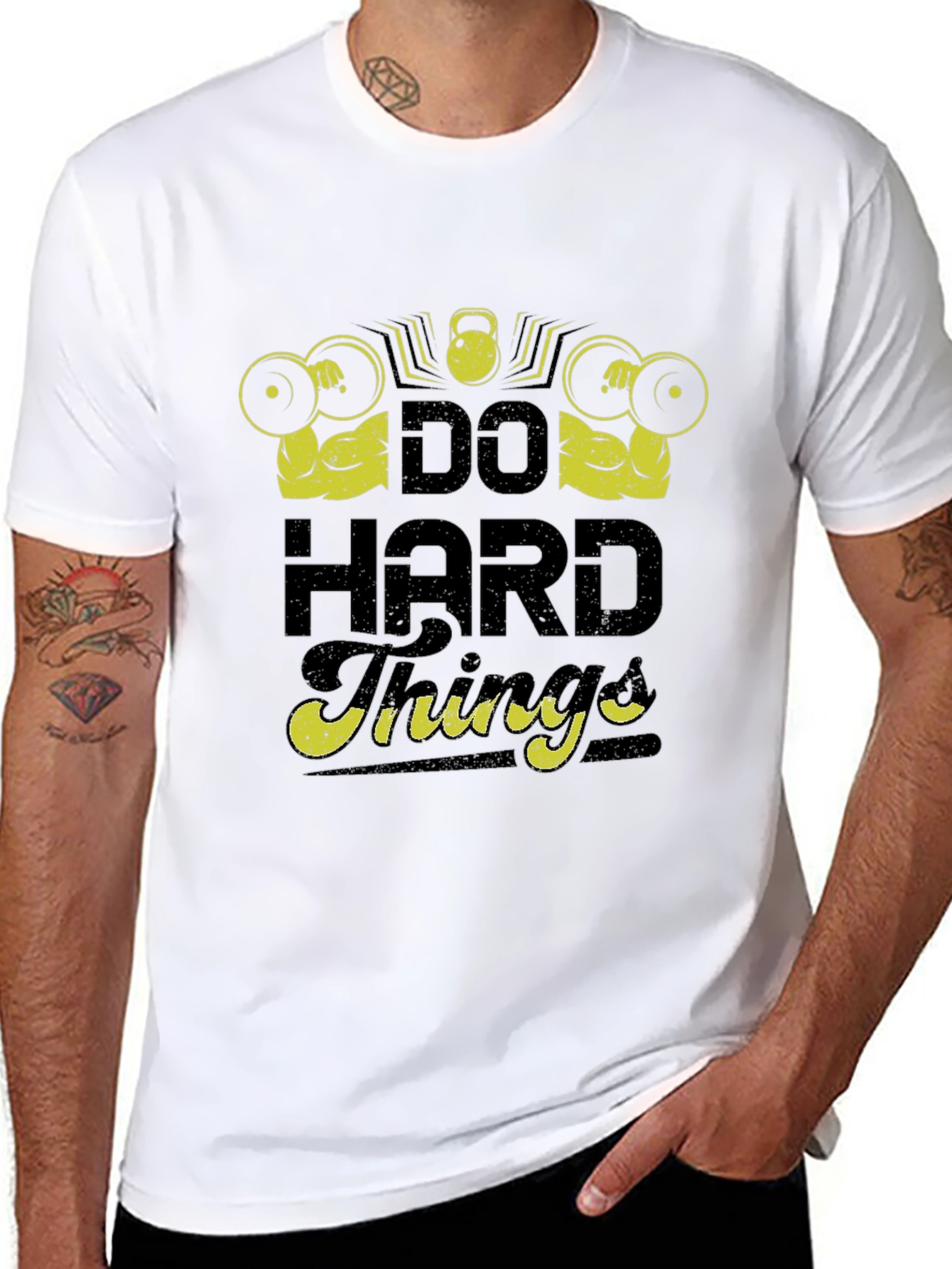 Do Hard Things Graphic Tee - Black Gym T-Shirt