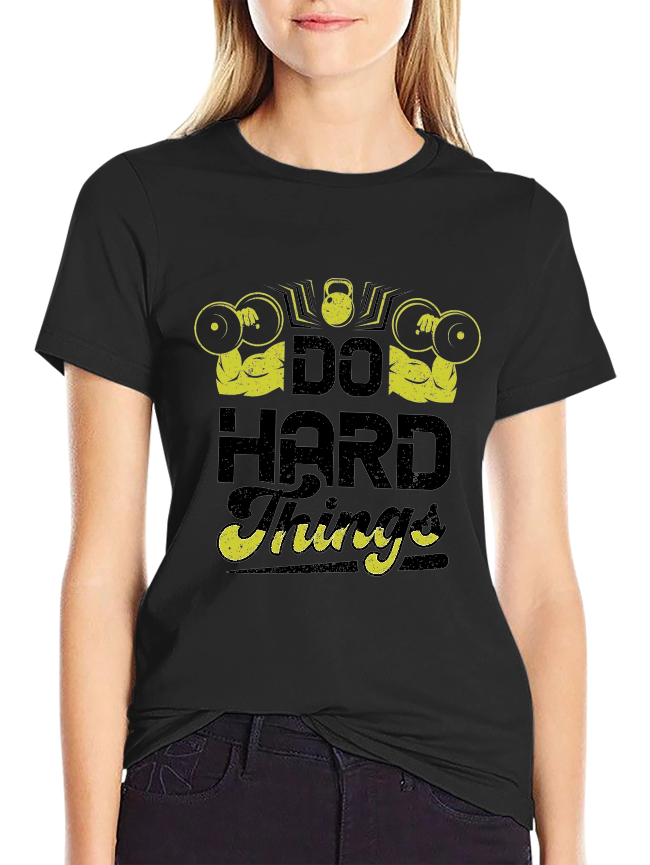 Do Hard Things Graphic Tee - Black Gym T-Shirt