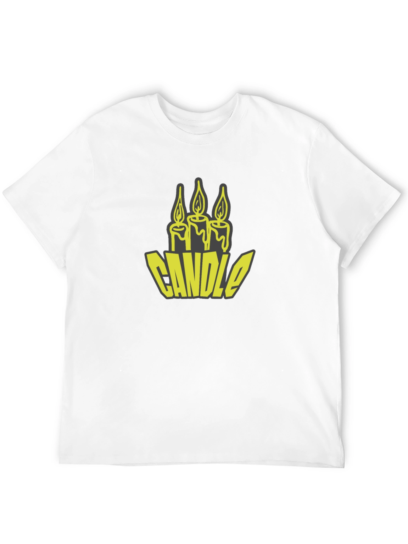Candle Graphic Tee - Black Cotton T-Shirt