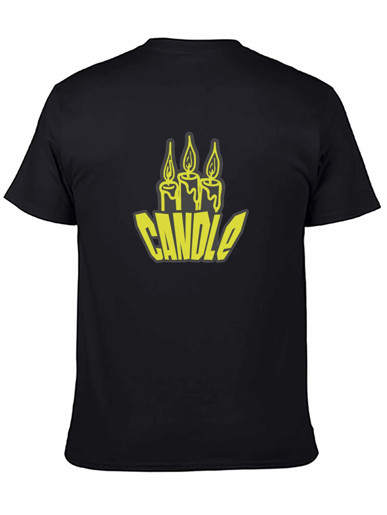 Candle Graphic Tee - Black Cotton T-Shirt