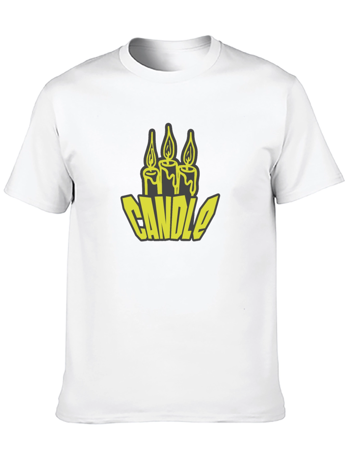 Candle Graphic Tee - Black Cotton T-Shirt