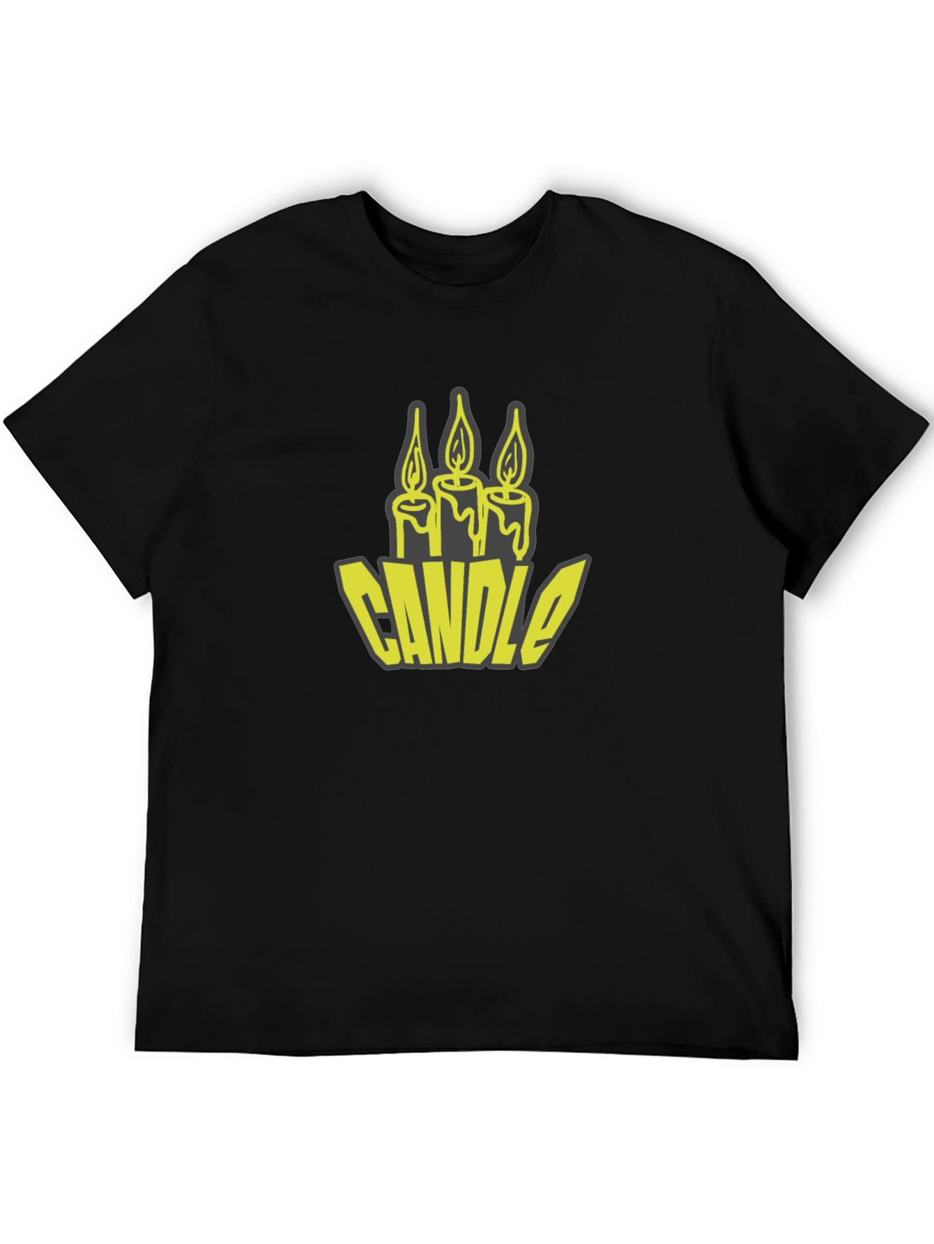Candle Graphic Tee - Black Cotton T-Shirt