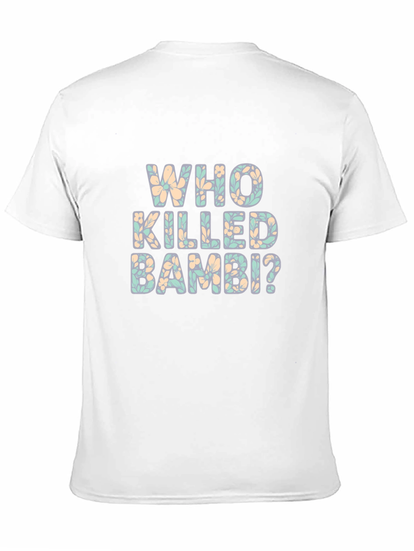 Who Killed Bambi? Floral Graphic Print Black T-Shirt