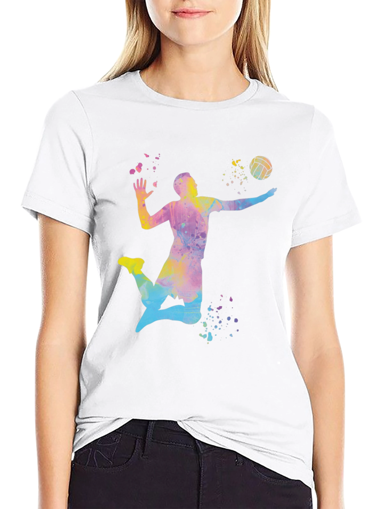 Volleyball Player Graphic T-Shirt - Stylish Sport Tee