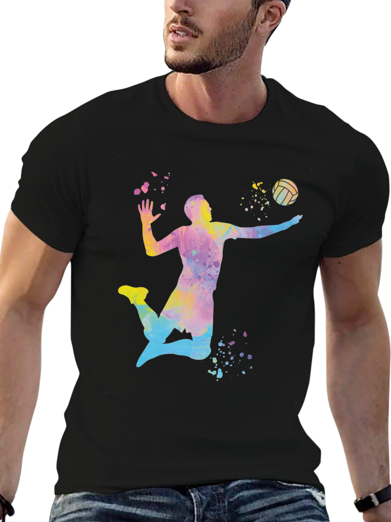 Volleyball Player Graphic T-Shirt - Stylish Sport Tee