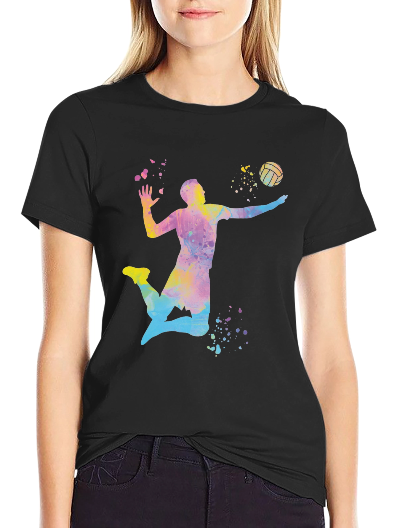 Volleyball Player Graphic T-Shirt - Stylish Sport Tee