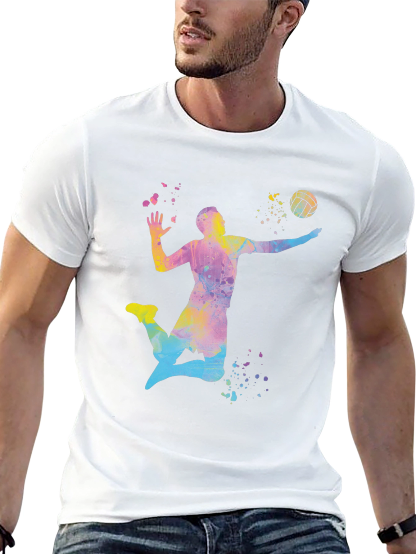 Volleyball Player Graphic T-Shirt - Stylish Sport Tee