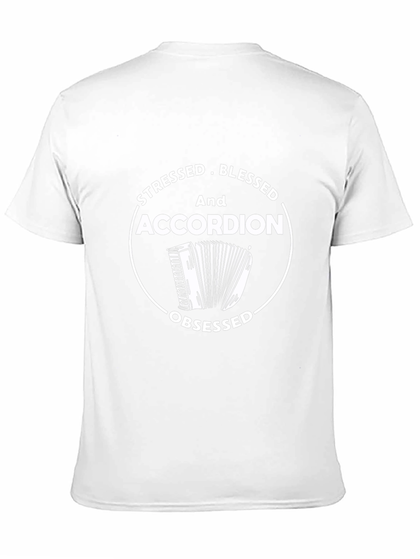 Stressed Blessed Accordion Obsessed Black T-Shirt