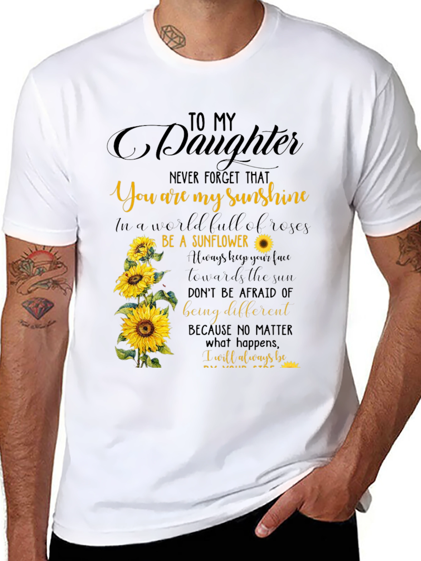 To My Daughter Sunflower Graphic Tee