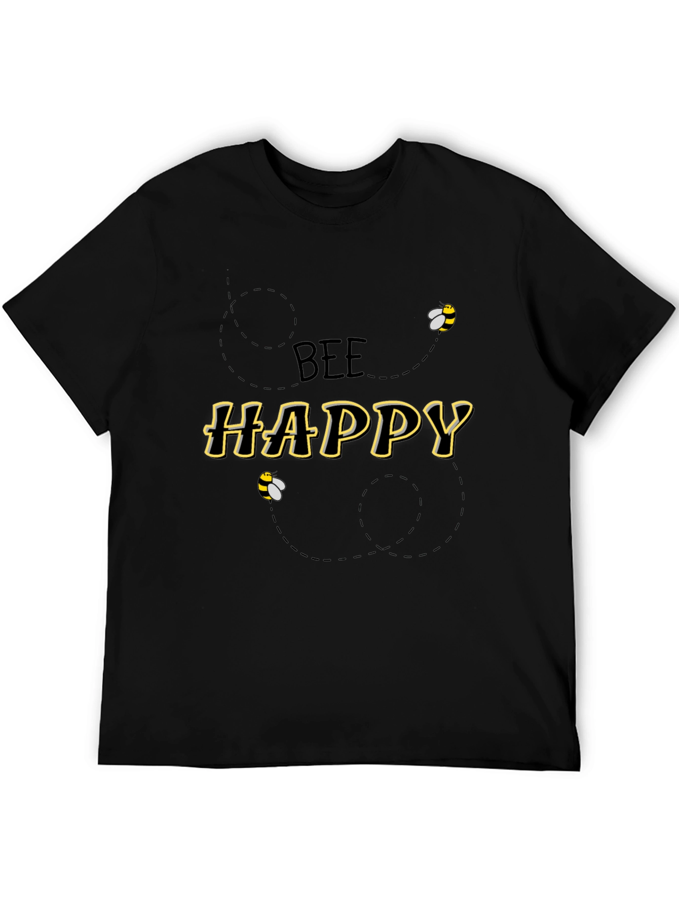Bee Happy Black Graphic Tee