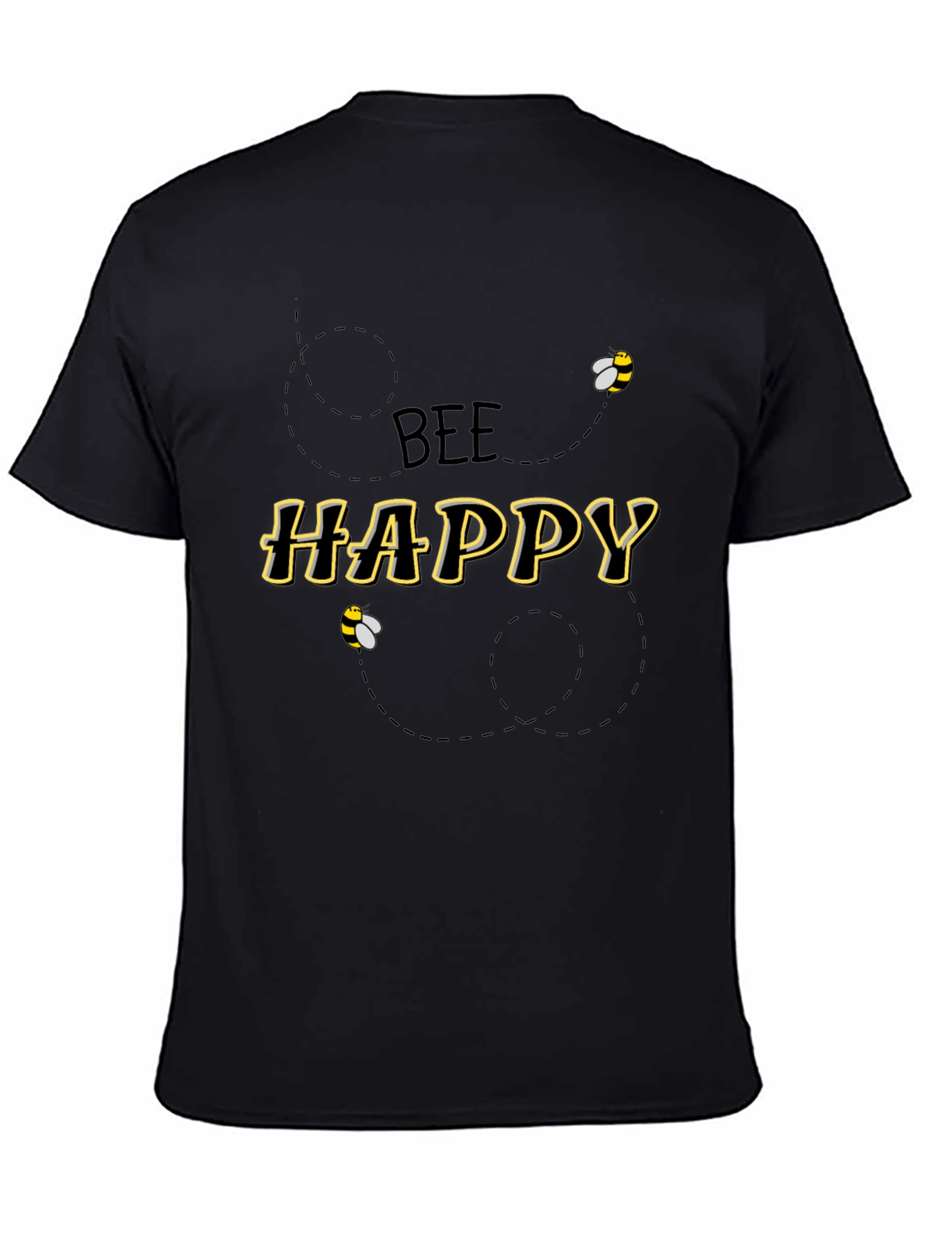 Bee Happy Black Graphic Tee