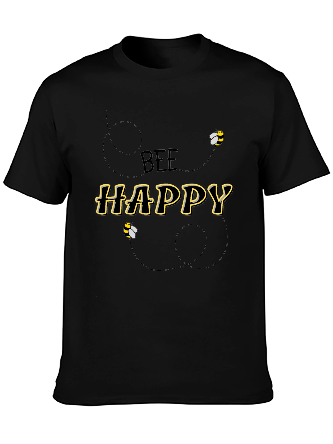 Bee Happy Black Graphic Tee