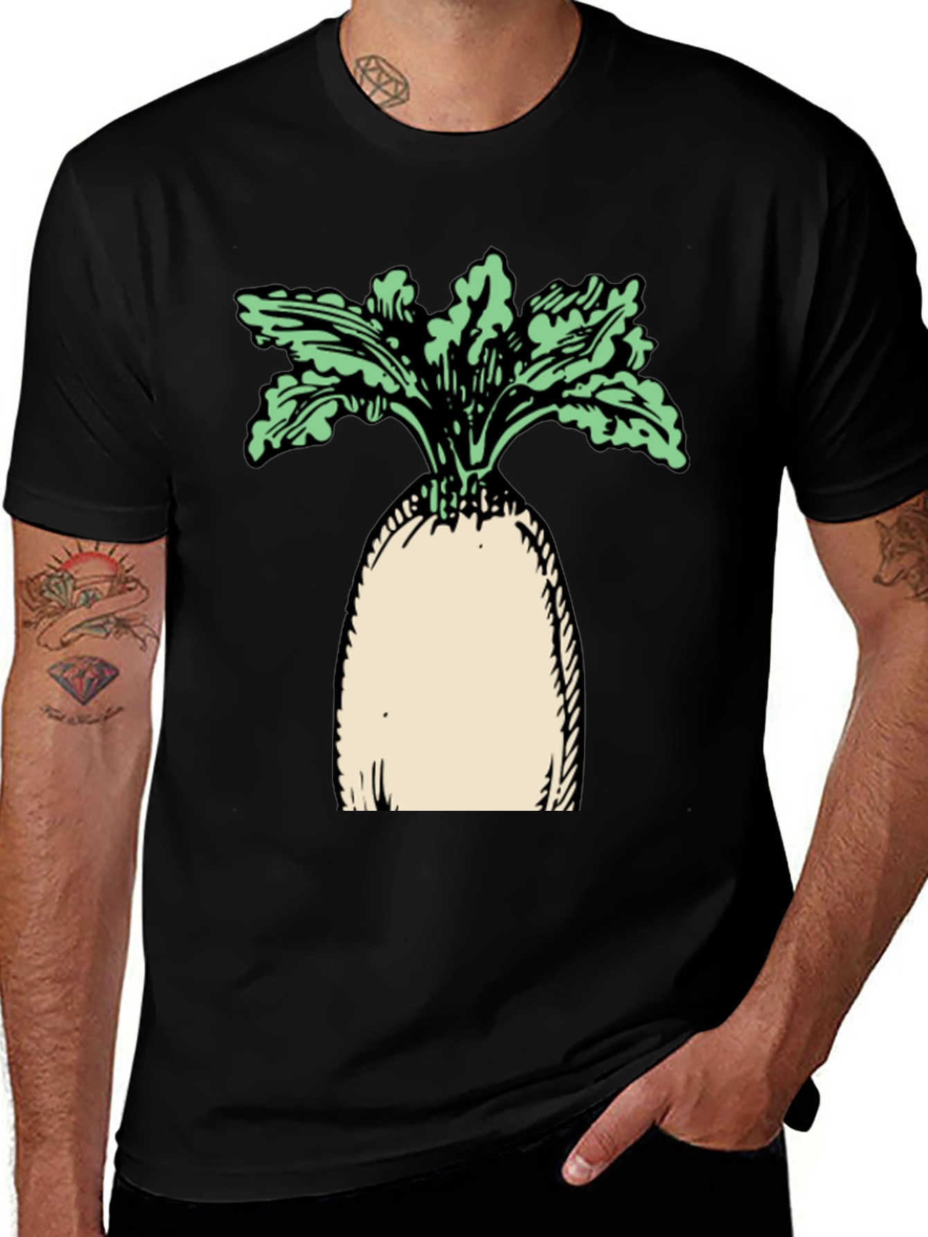 Radish Graphic Black T-Shirt