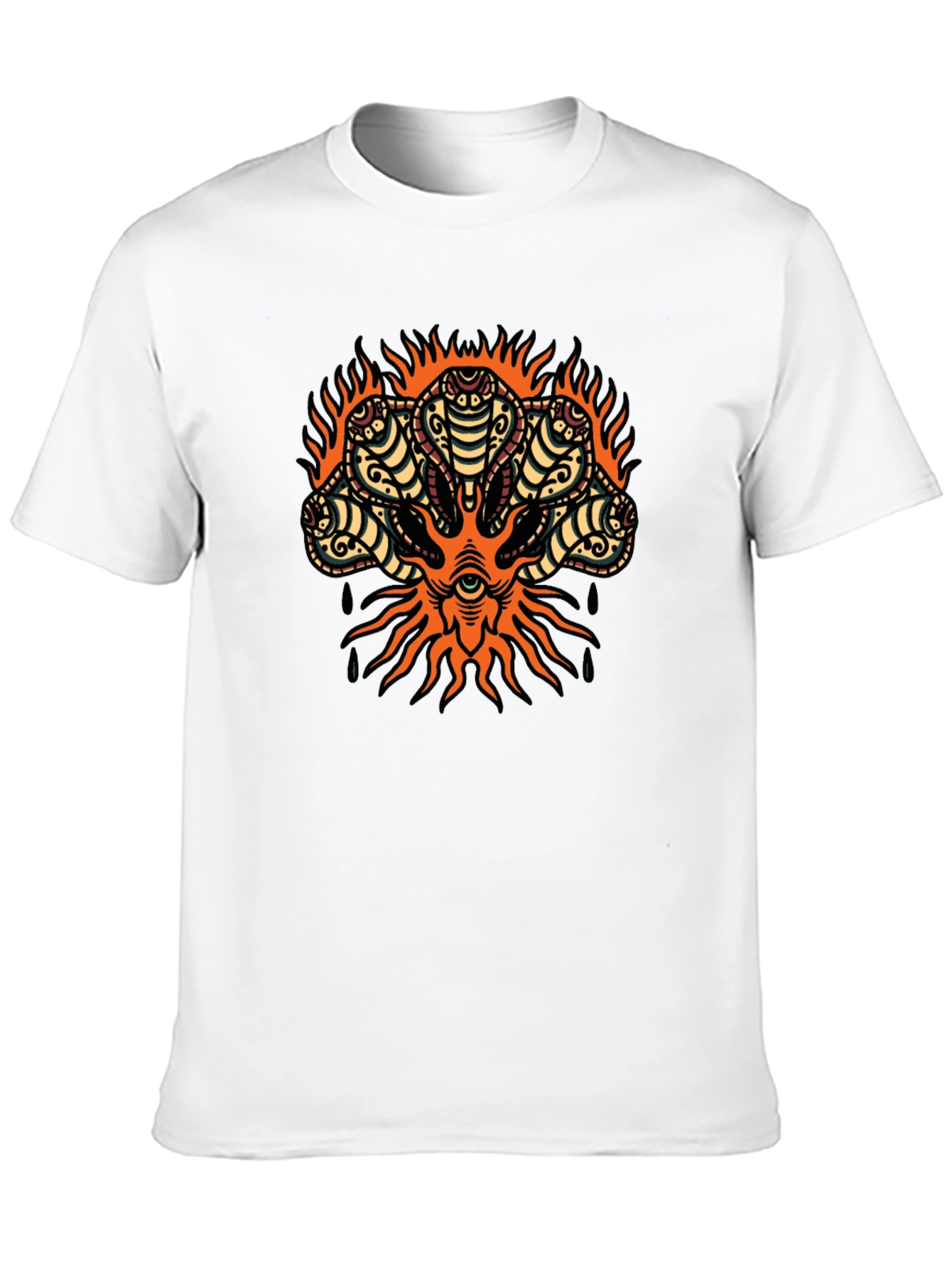 Mens Cobra Head Graphic Print T-Shirt