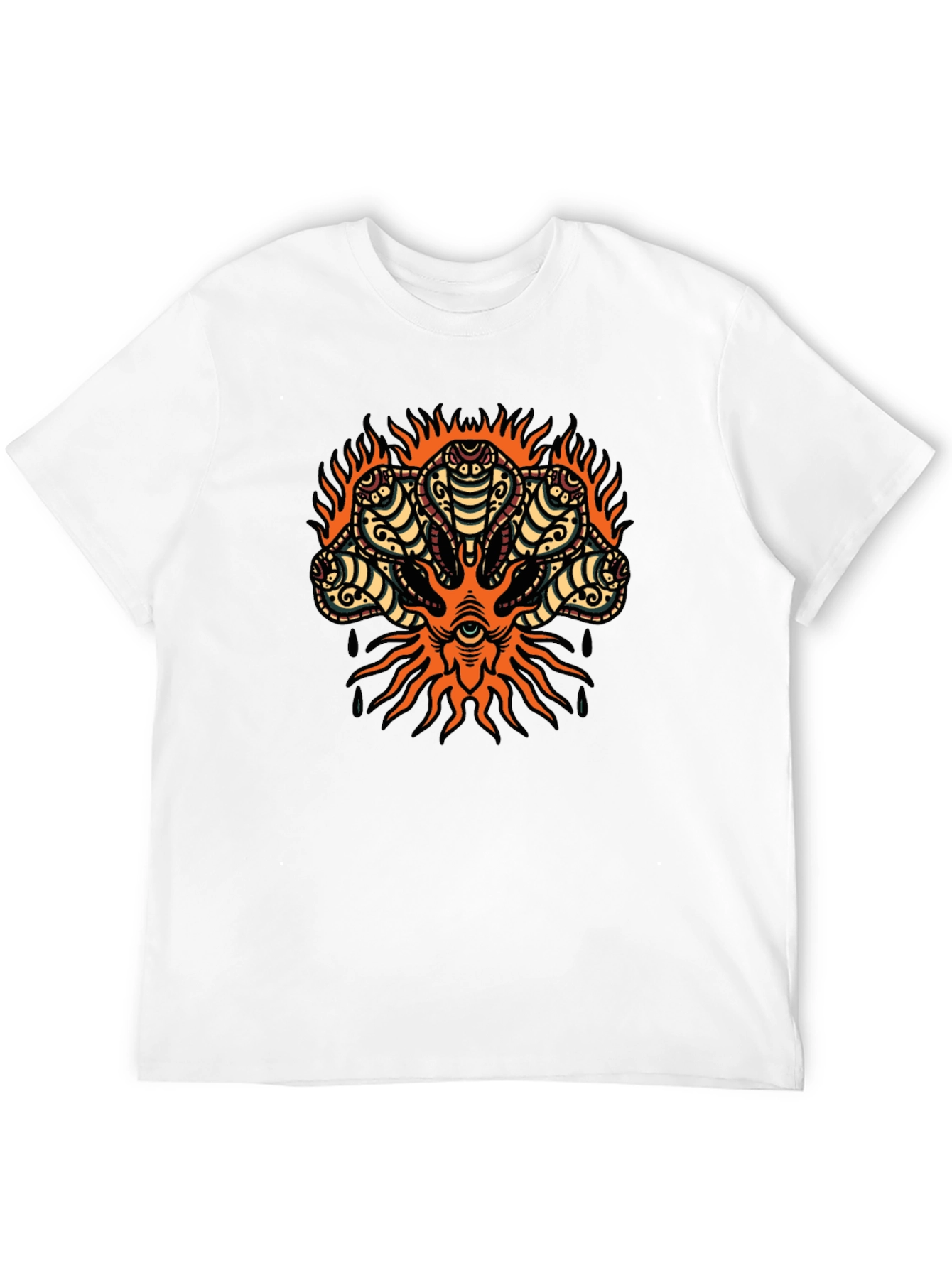 Mens Cobra Head Graphic Print T-Shirt
