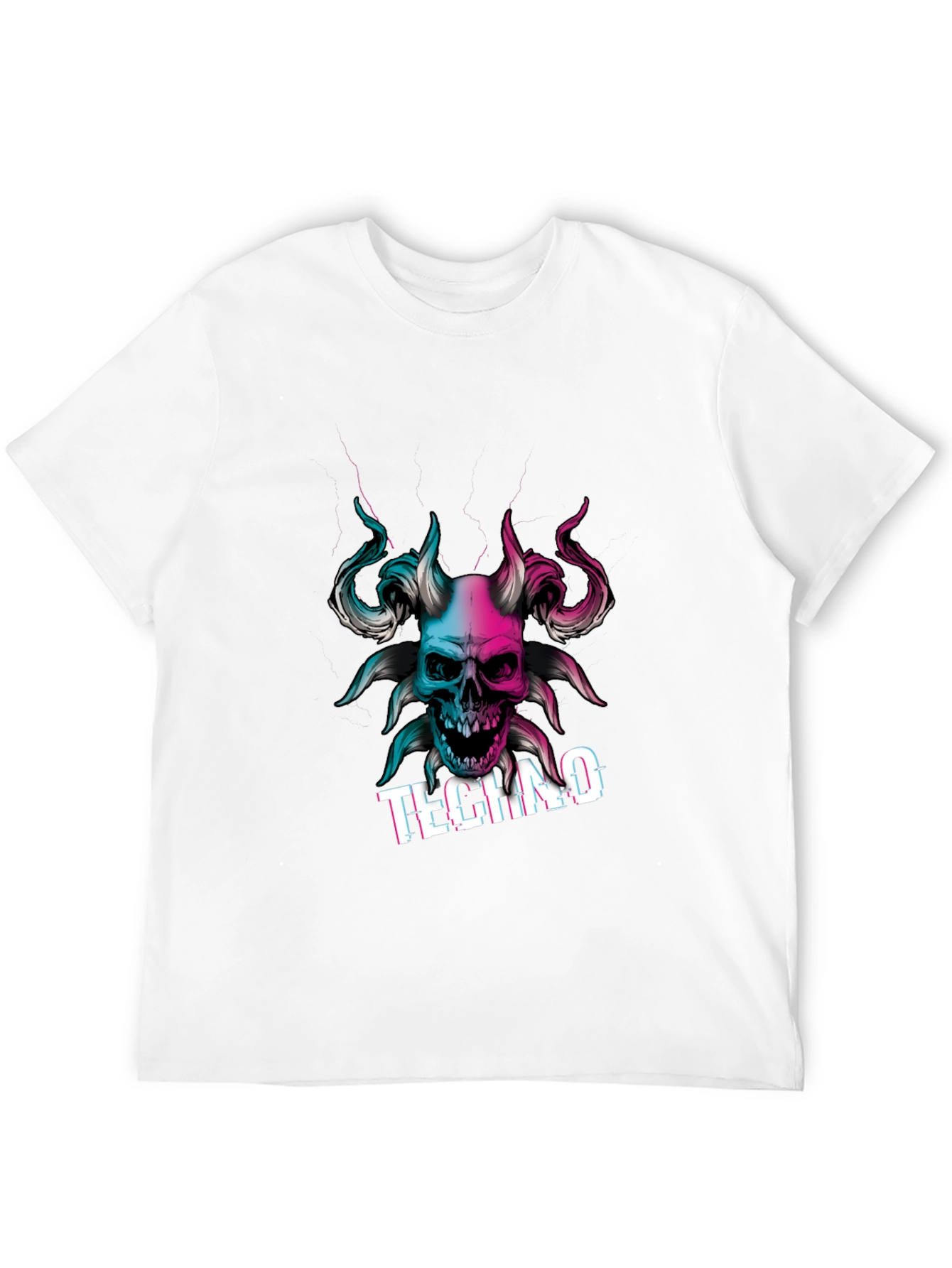Techno Skull Graphic T-Shirt - Black