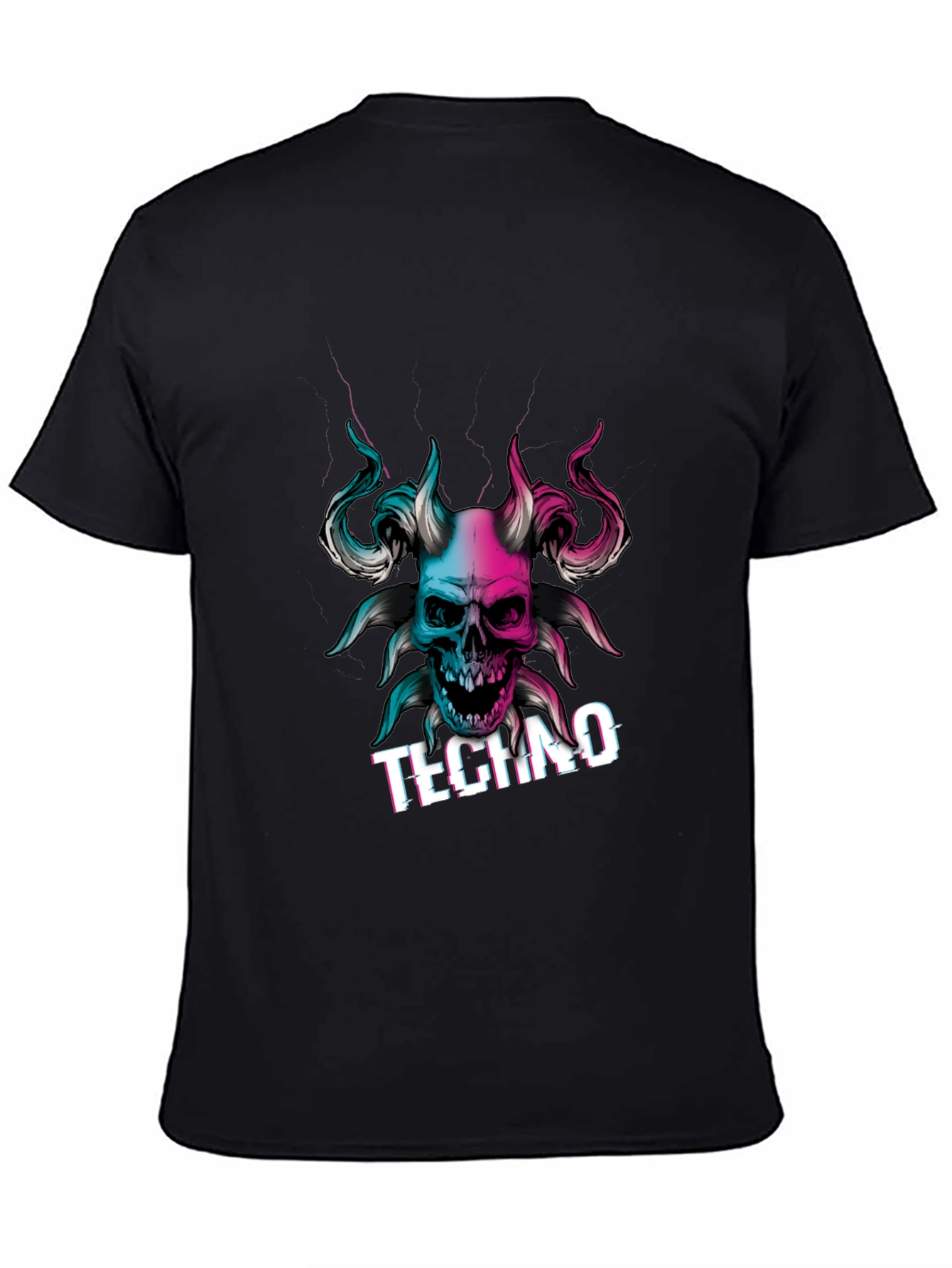 Techno Skull Graphic T-Shirt - Black