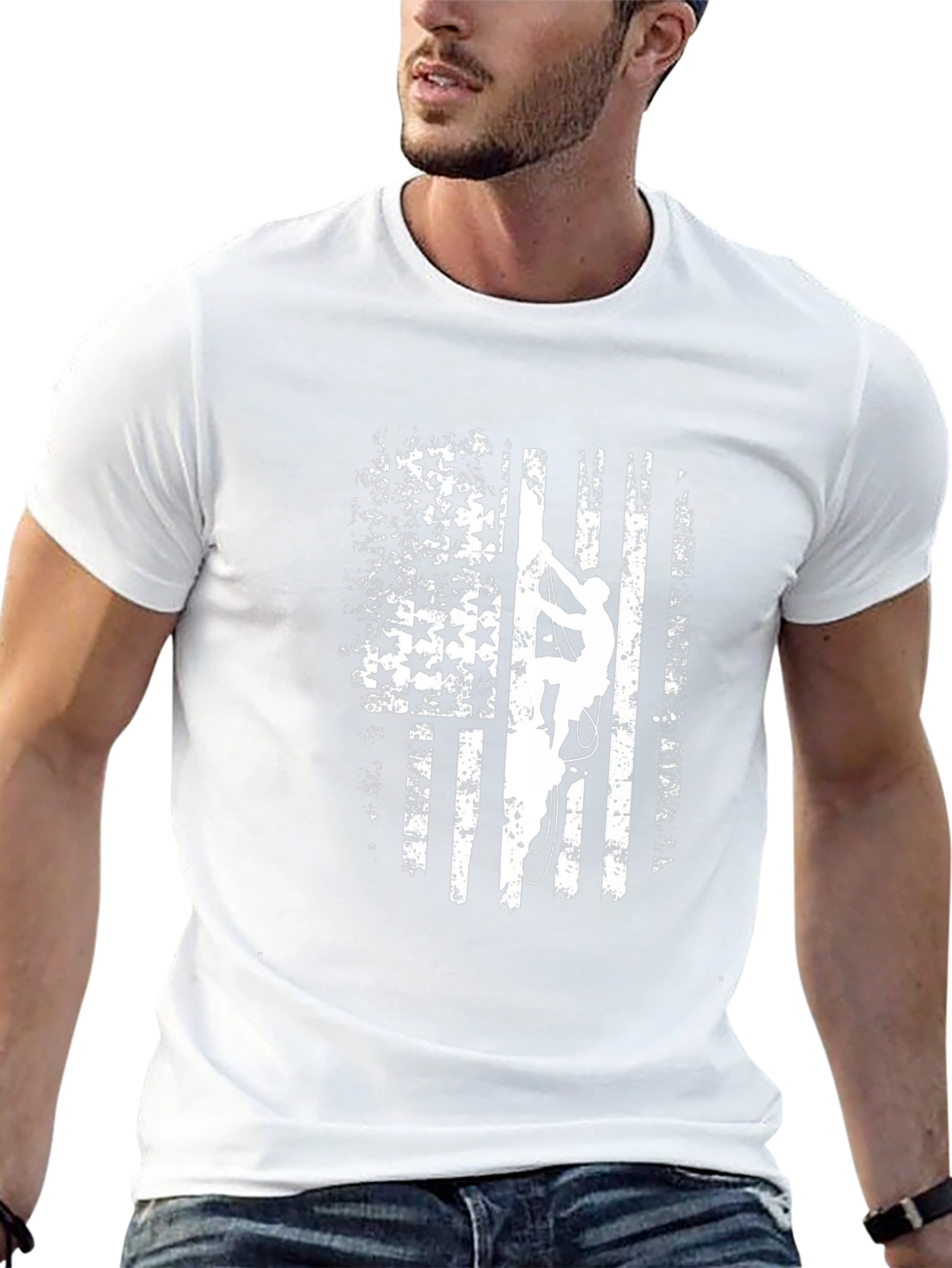 American Flag Rock Climbing T-Shirt