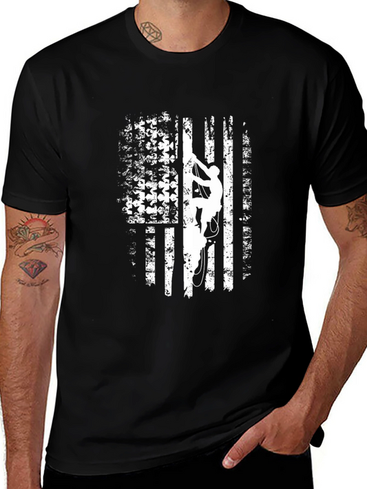 American Flag Rock Climbing T-Shirt