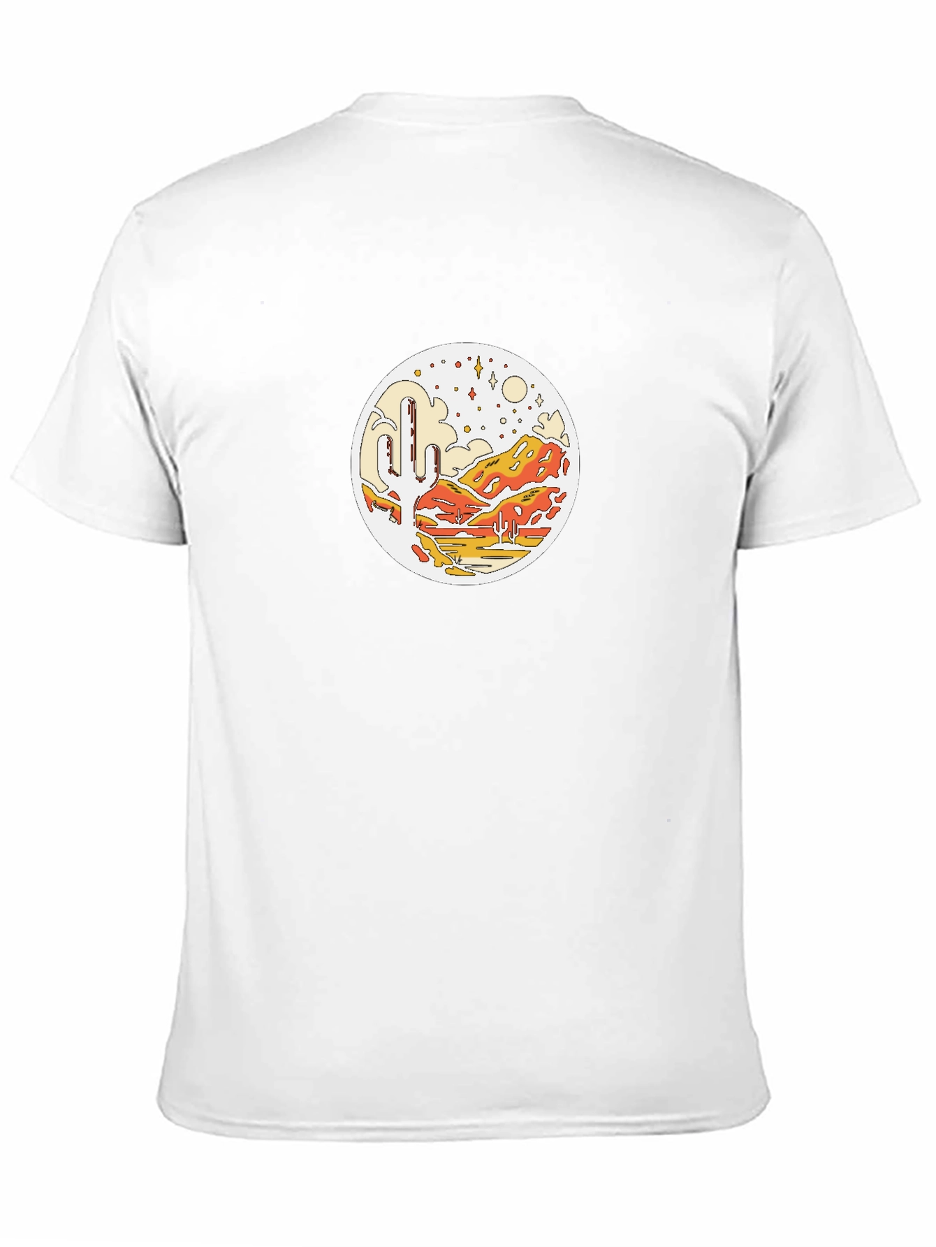 Desert Scene Graphic Tee - Black Cotton T-Shirt