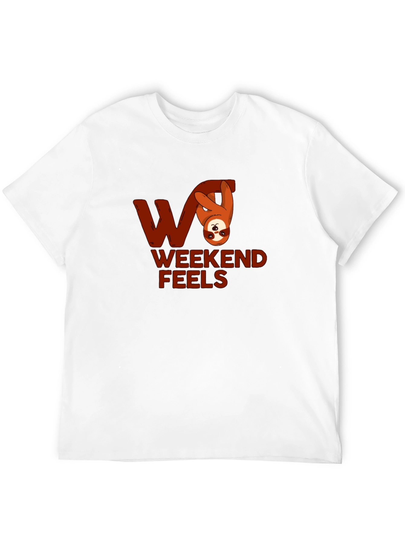 Weekend Feels Sloth Graphic Tee - Relaxed Comfort