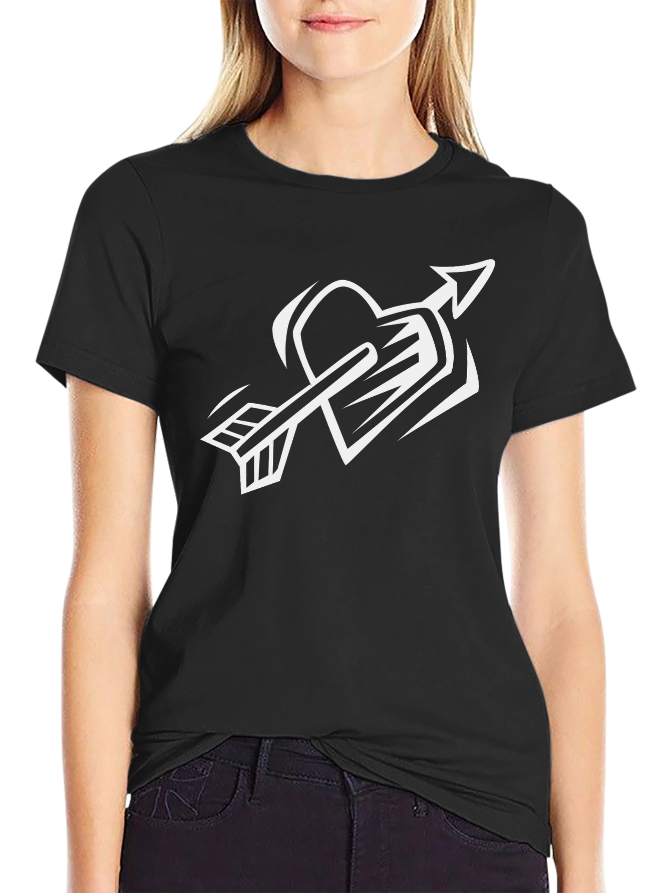 Heart Arrow Black T-Shirt