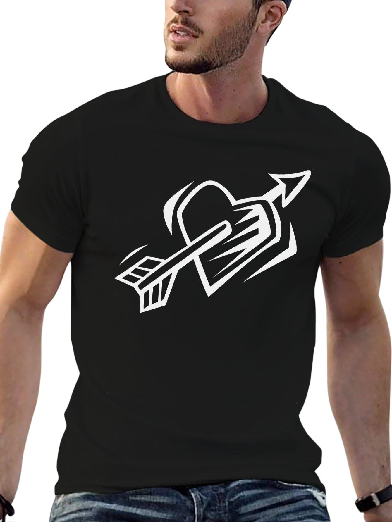 Heart Arrow Black T-Shirt