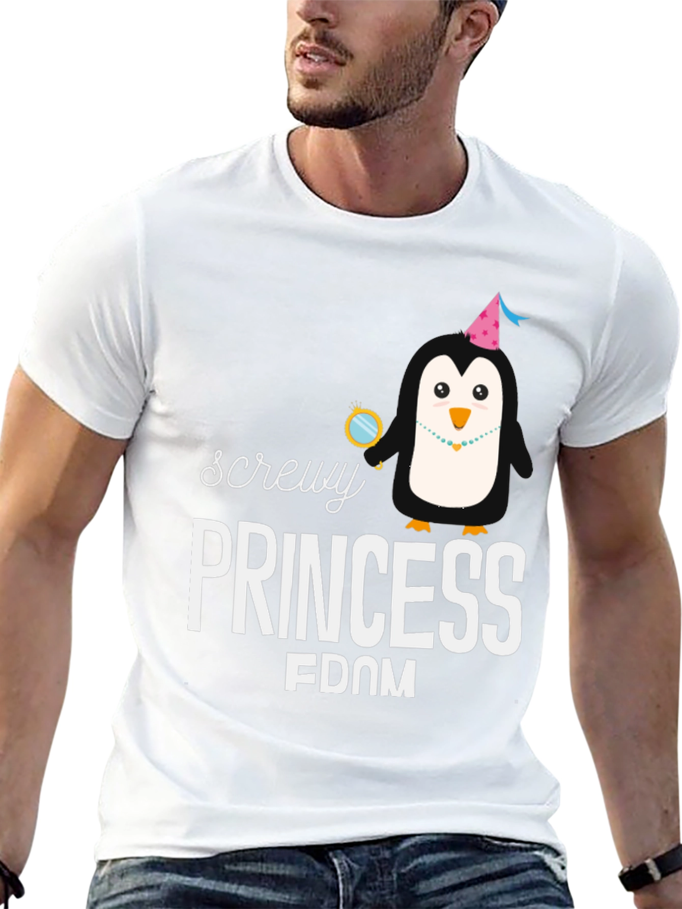 Screw Princessdom T-Shirt - Fun Penguin Design