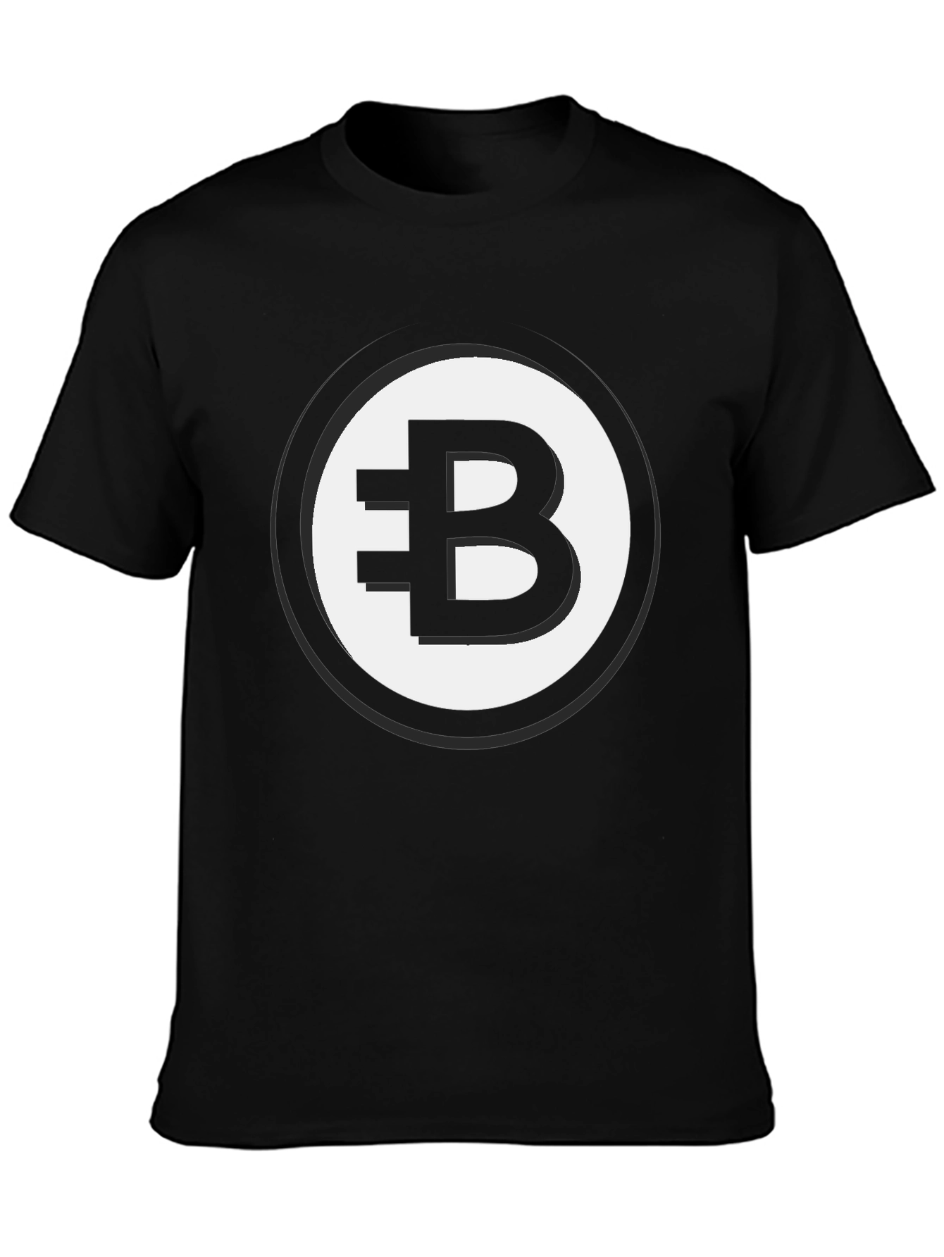 Black T-Shirt with Bitcoin Symbol Graphic Print