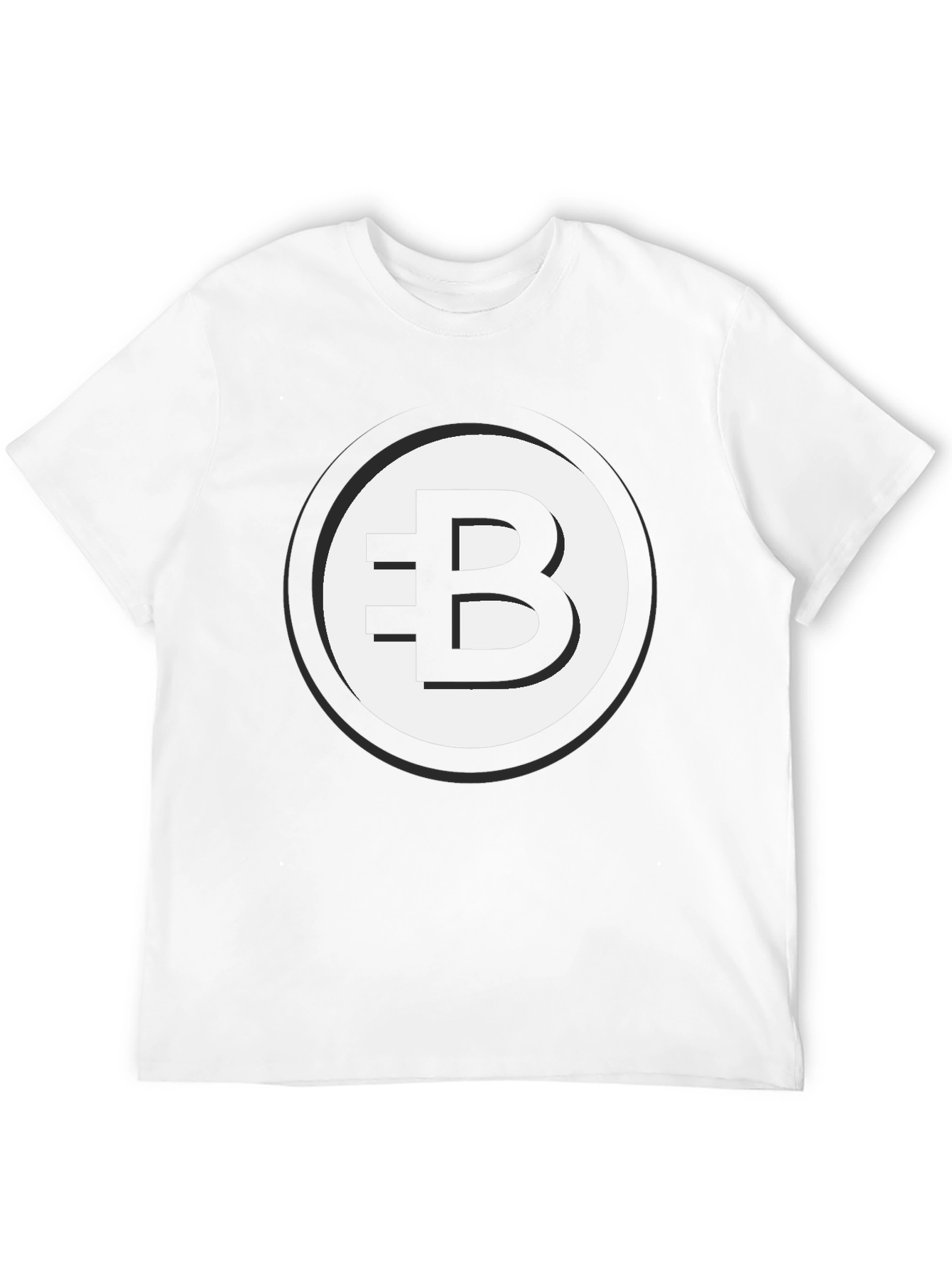 Black T-Shirt with Bitcoin Symbol Graphic Print