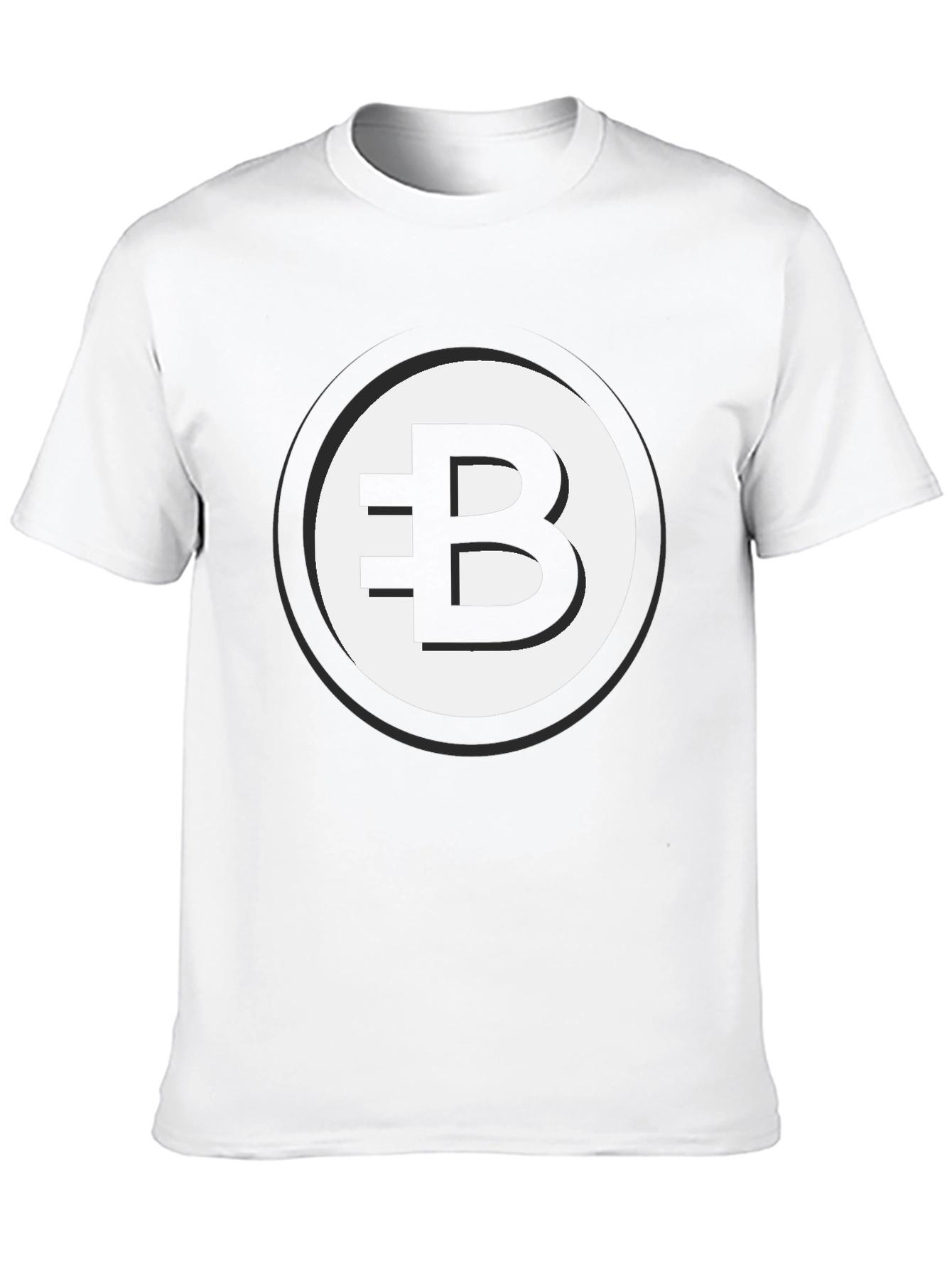 Black T-Shirt with Bitcoin Symbol Graphic Print