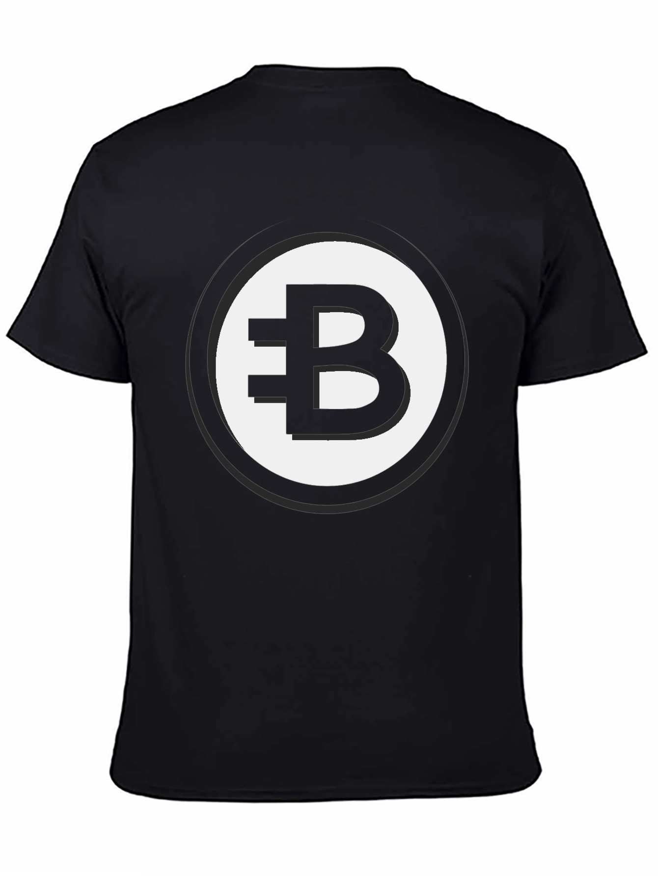 Black T-Shirt with Bitcoin Symbol Graphic Print