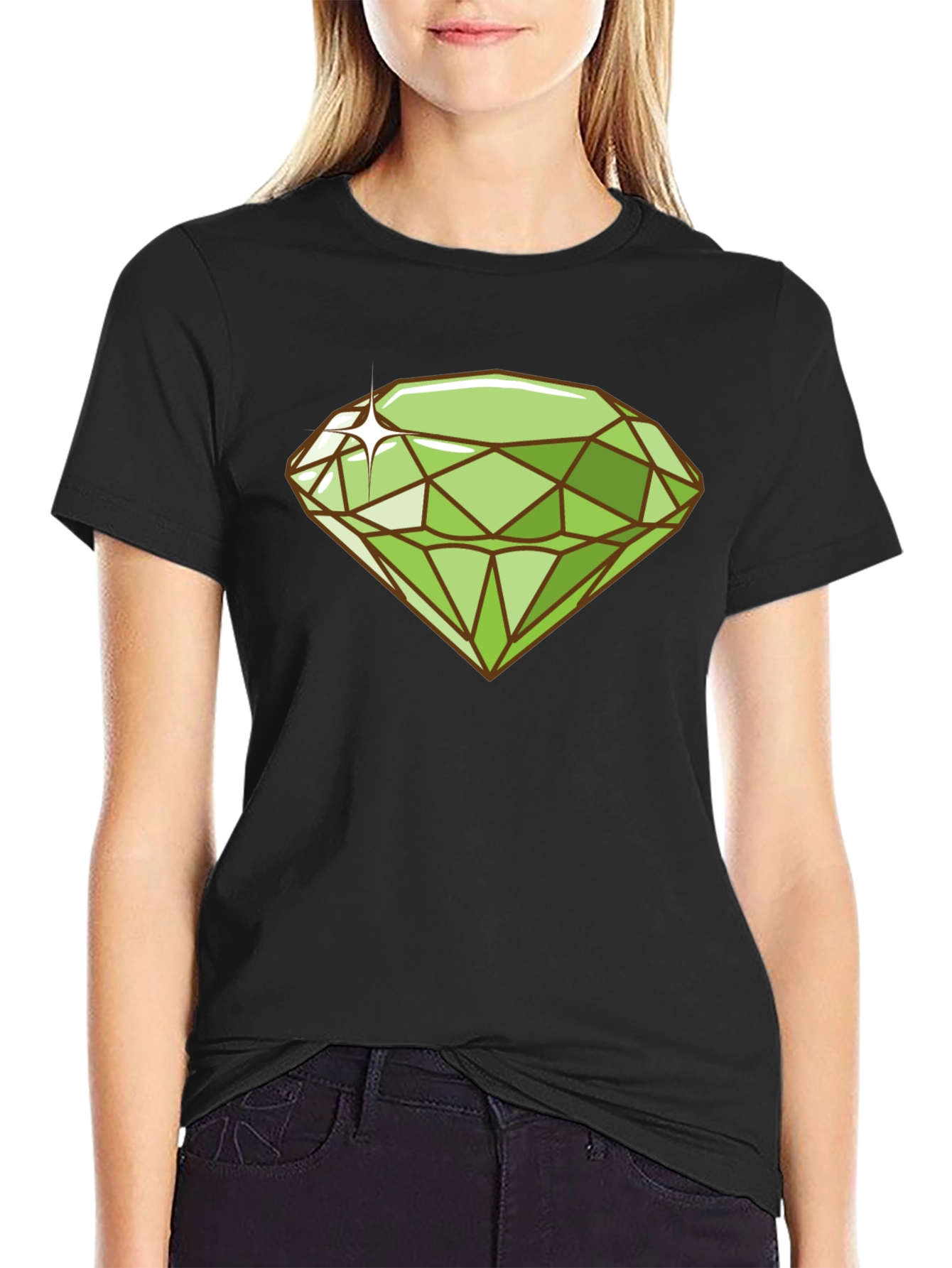 Emerald Gemstone Graphic Tee - Trendy Style
