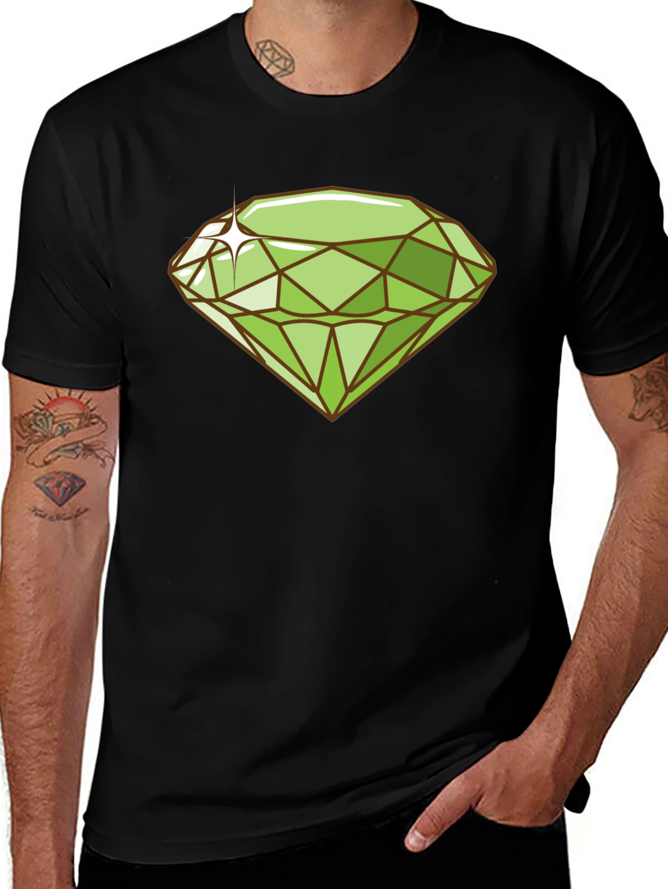 Emerald Gemstone Graphic Tee - Trendy Style