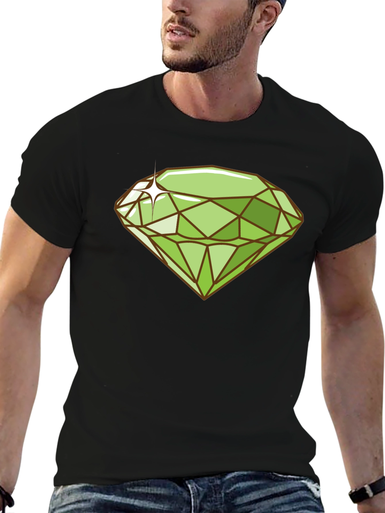 Emerald Gemstone Graphic Tee - Trendy Style
