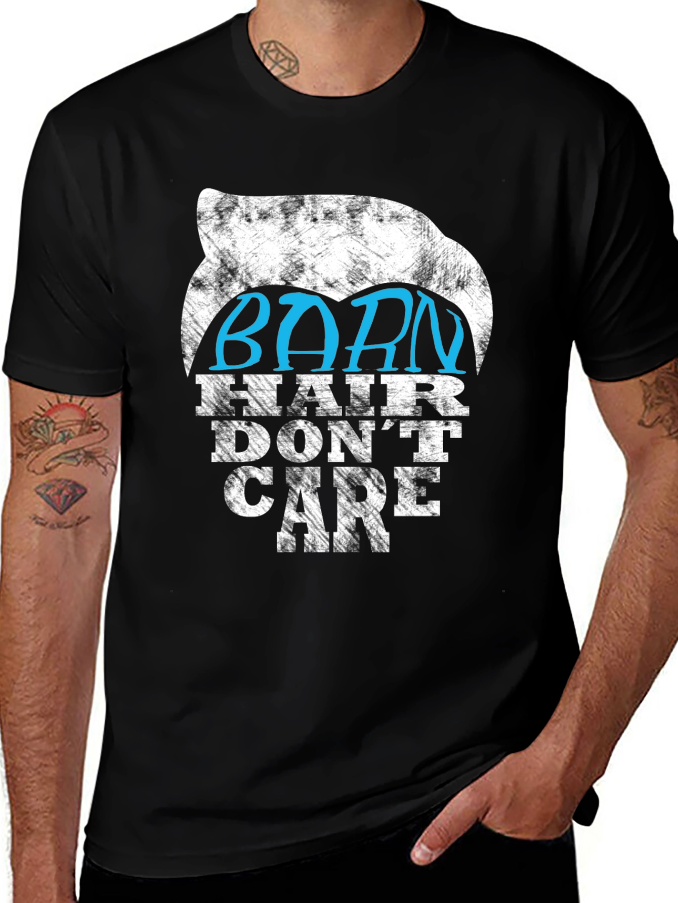 Barn Hair Dont Care Graphic Tee - Black