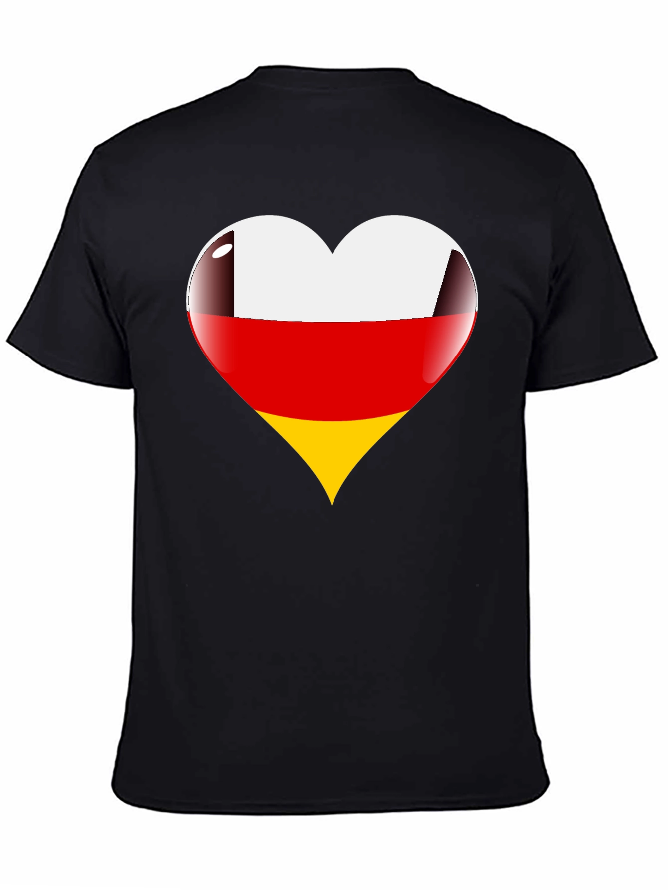 Germany Flag Heart Graphic Tee - Black T-Shirt