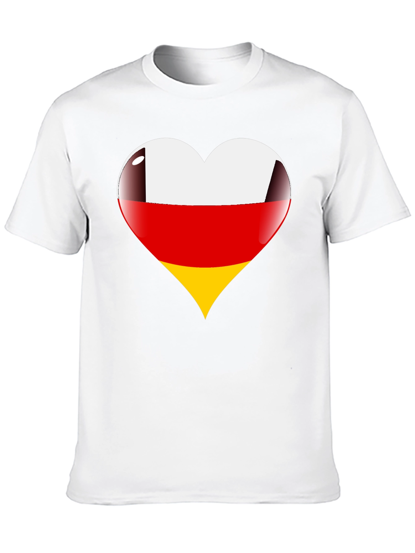 Germany Flag Heart Graphic Tee - Black T-Shirt