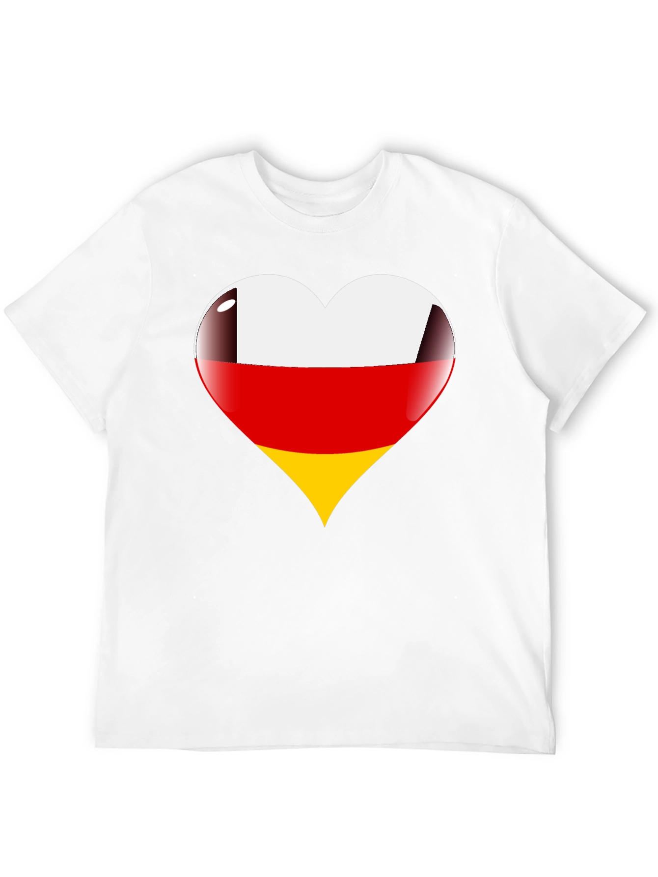 Germany Flag Heart Graphic Tee - Black T-Shirt