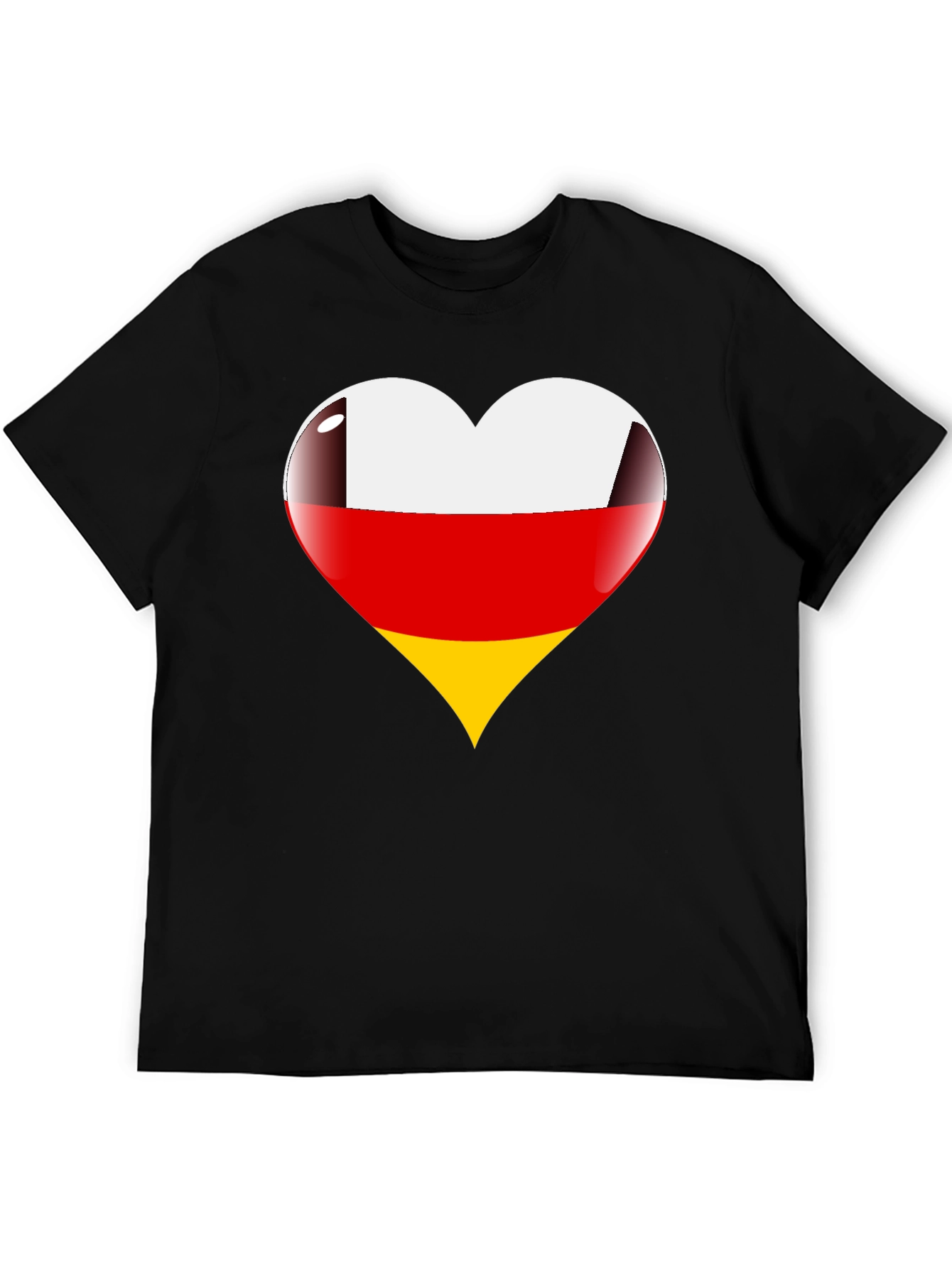 Germany Flag Heart Graphic Tee - Black T-Shirt
