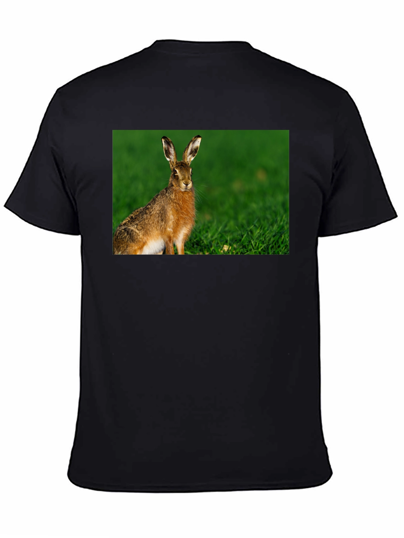 Hare Graphic Black Tee - Nature Lovers Shirt