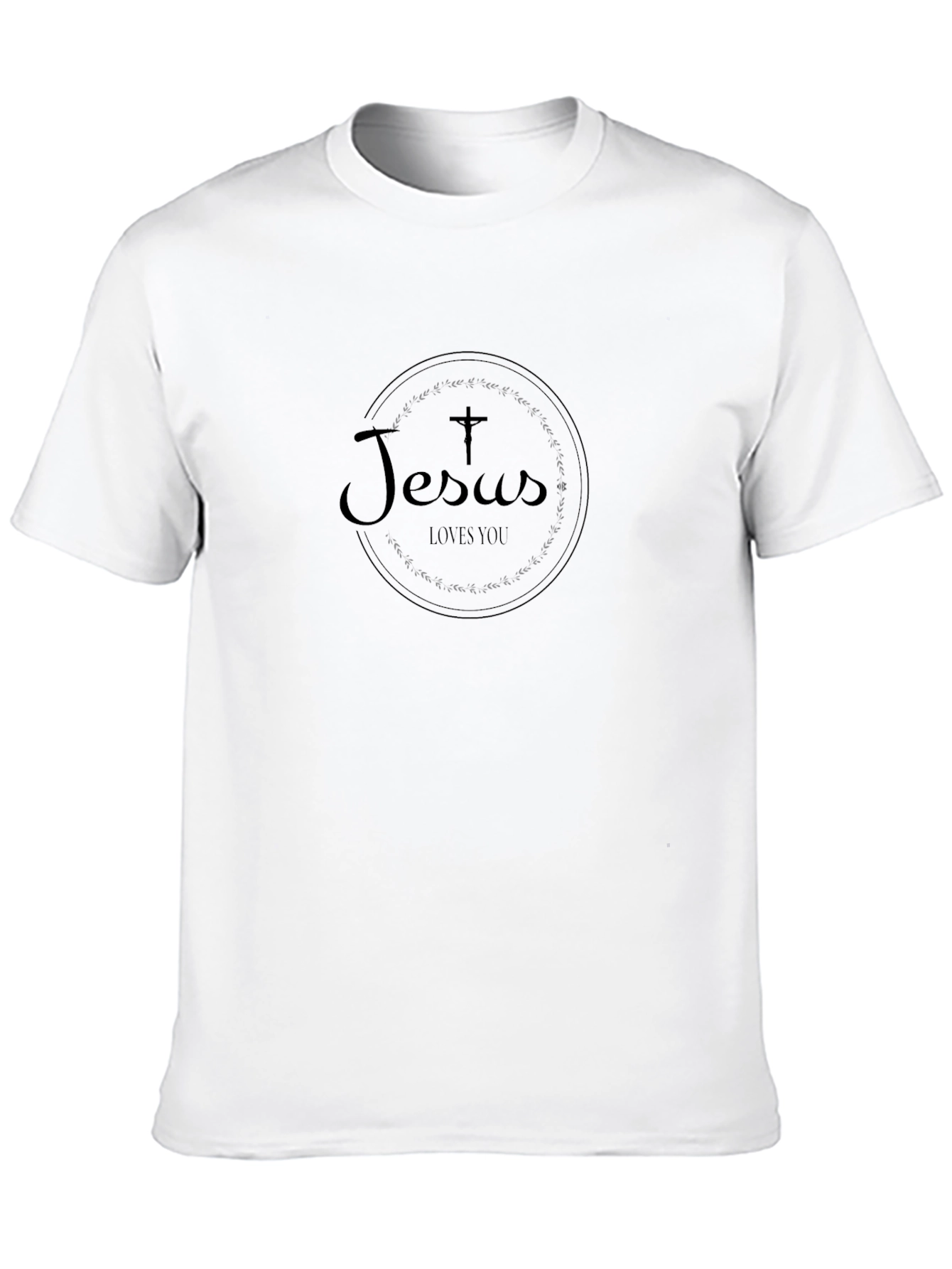 Jesus Loves You Graphic Black T-Shirt
