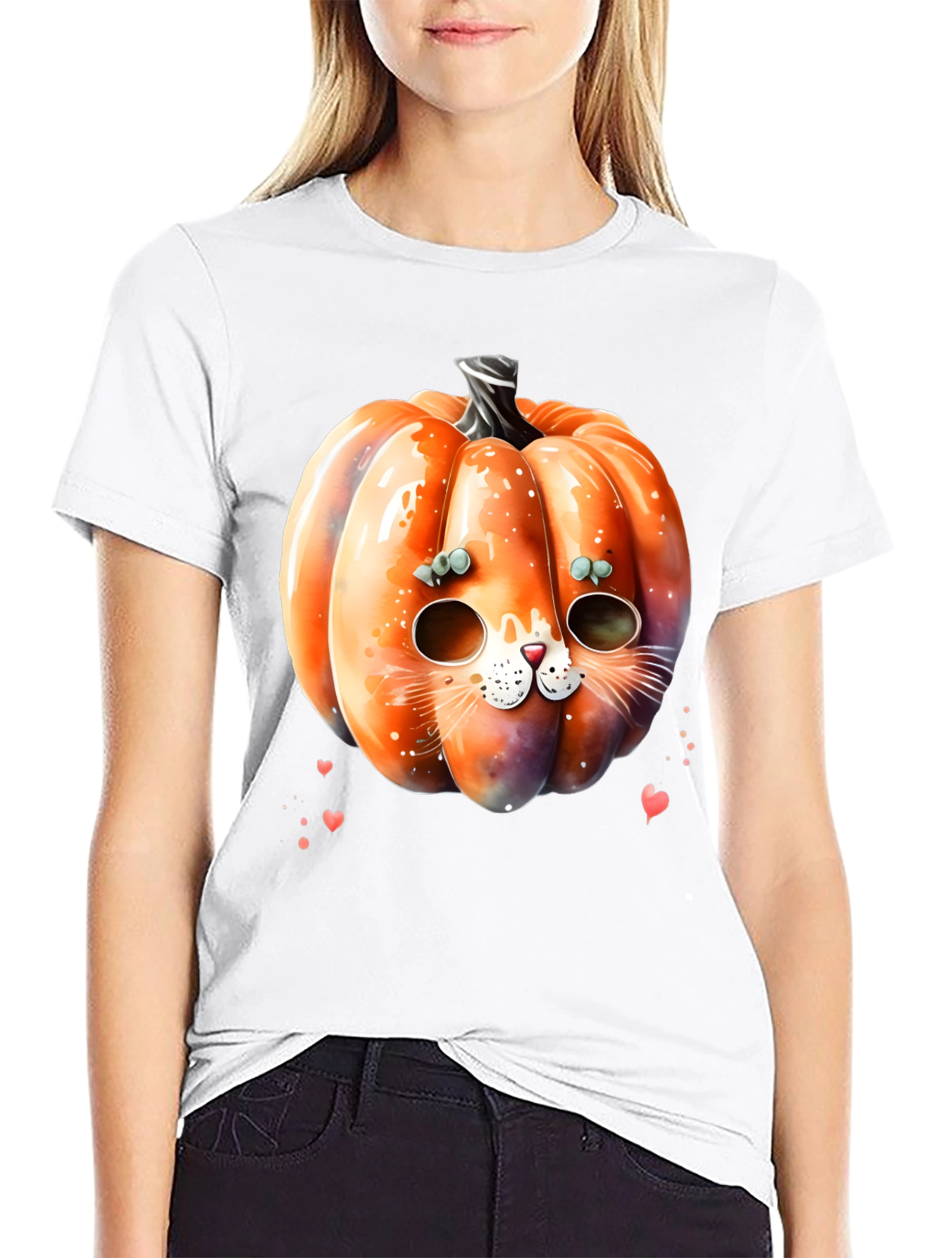 Halloween Pumpkin Cat T-Shirt