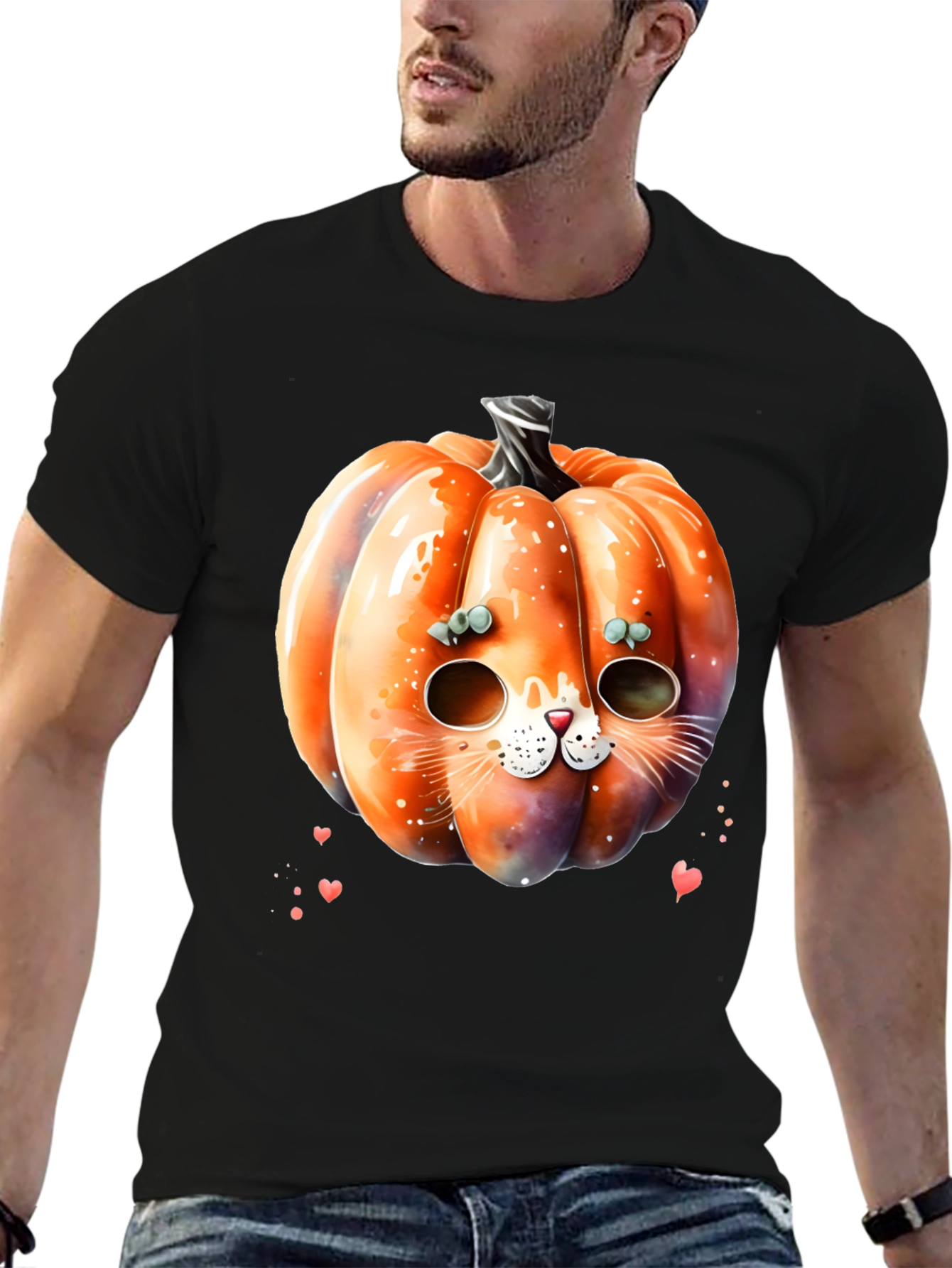 Halloween Pumpkin Cat T-Shirt