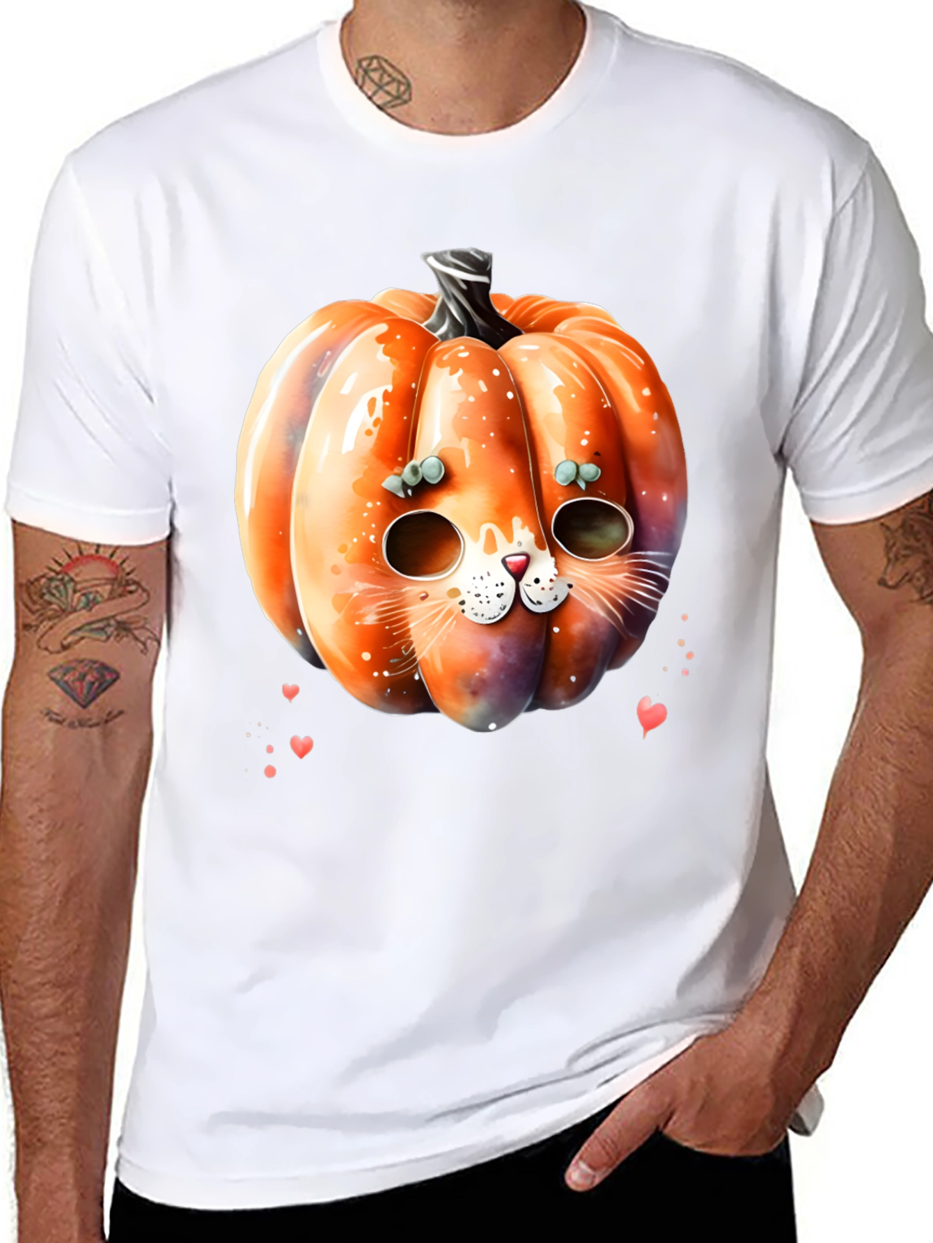 Halloween Pumpkin Cat T-Shirt