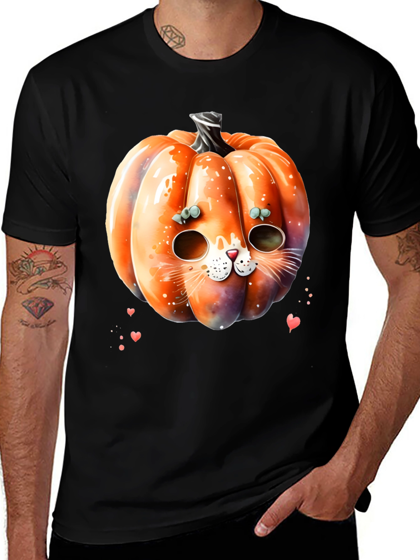 Halloween Pumpkin Cat T-Shirt
