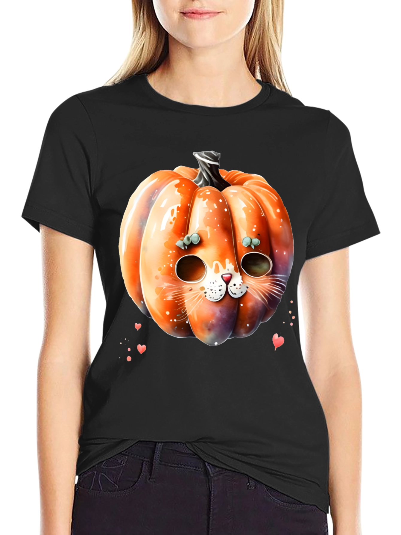 Halloween Pumpkin Cat T-Shirt