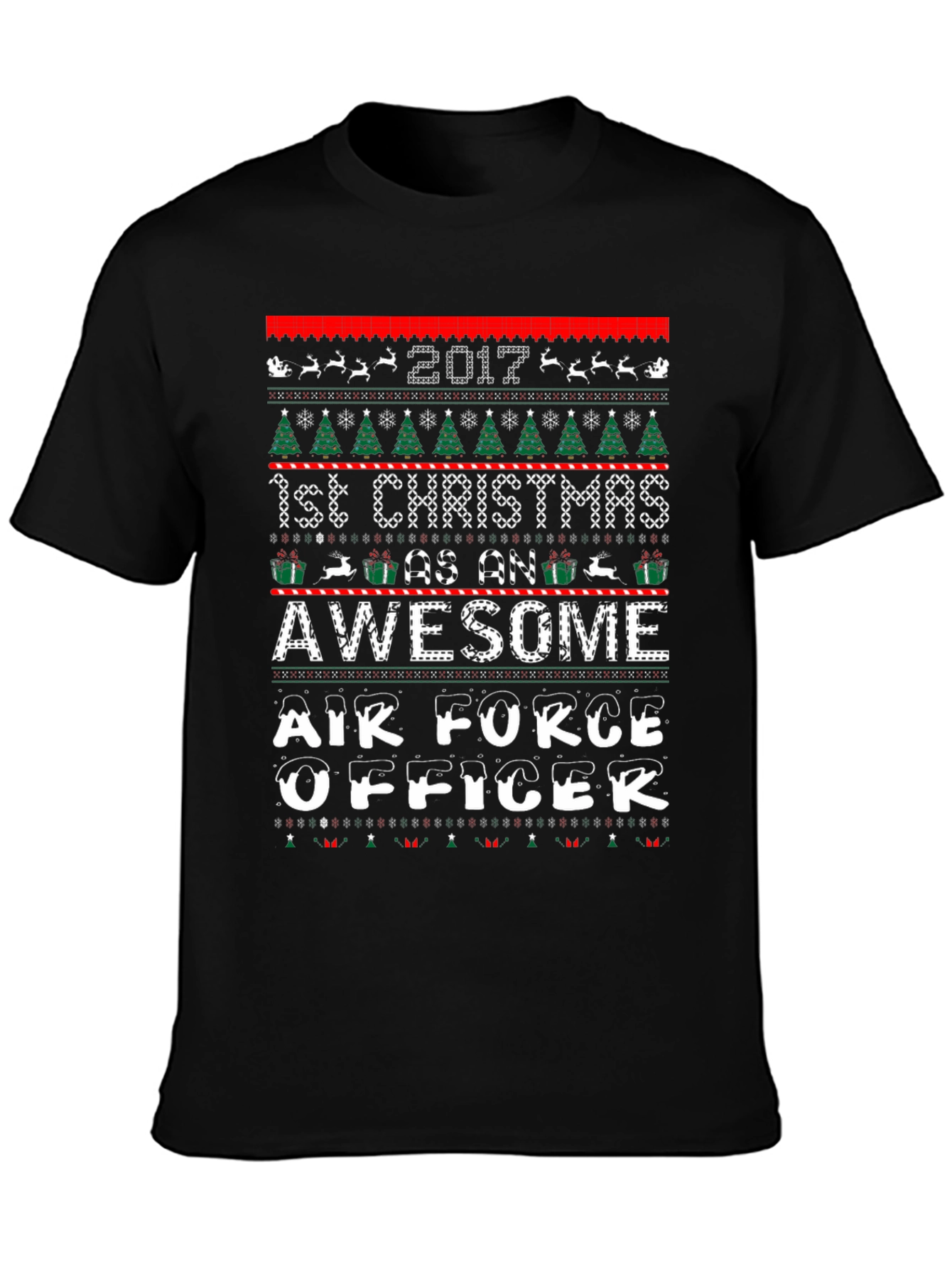 Air Force Officer 1st Christmas Ugly Sweater T-Shirt